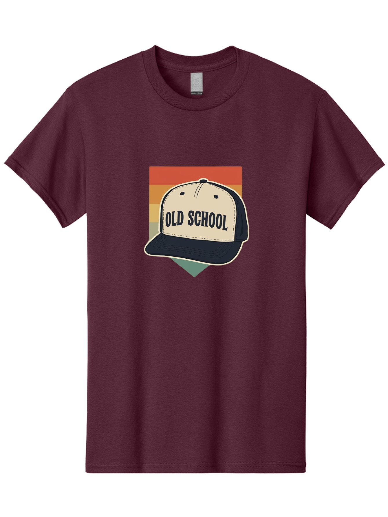 Old-School Men'S Graphic Tee, 100% Cotton, Comfortable Casual Summer Wear, Machine Washable, Classic Baseball Cap, Old School Hat, Vintage Style, Retro Fashion, Nostalgic Clothing, Casual Wear, Trucker Hat, Simple Design, Bold Text, Bad382 10