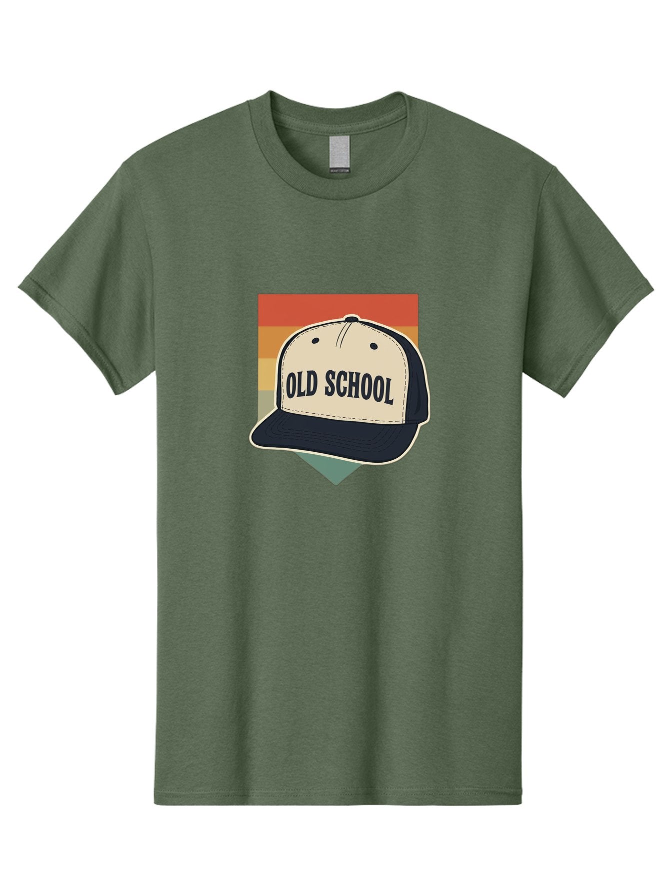 Old-School Men'S Graphic Tee, 100% Cotton, Comfortable Casual Summer Wear, Machine Washable, Classic Baseball Cap, Old School Hat, Vintage Style, Retro Fashion, Nostalgic Clothing, Casual Wear, Trucker Hat, Simple Design, Bold Text, Bad382 12