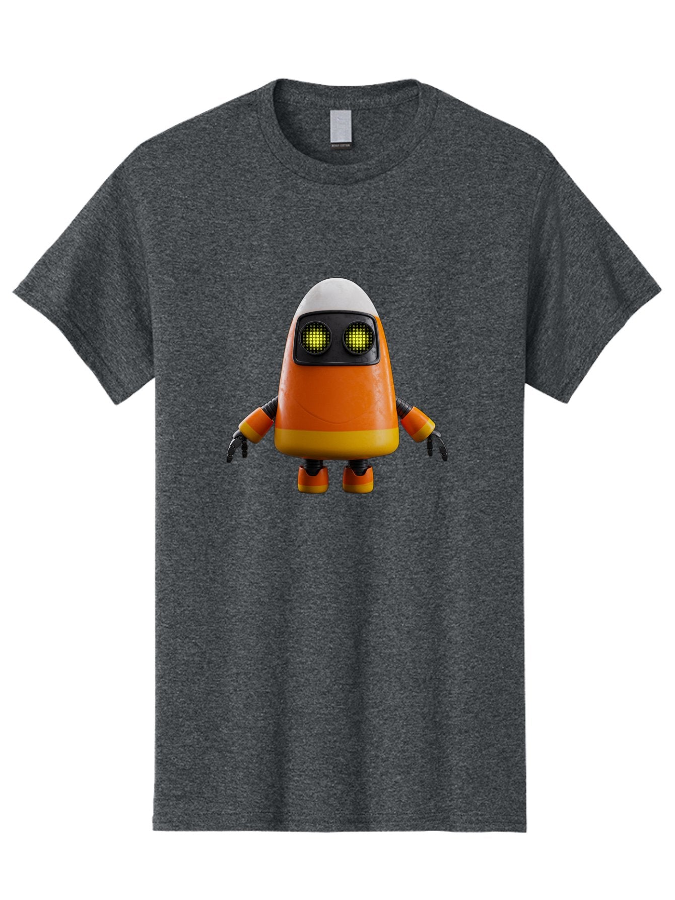 Orange-Robot Men'S Graphic Tee, 100% Cotton, Comfortable Casual Summer Wear, Machine Washable, Orange Robot, Futuristic Design, Robotic Character, Artificial Intelligence, Mechanical Limbs, Glowing Eyes, Digital Artwork, Sci-Fi Theme, Bad388 12
