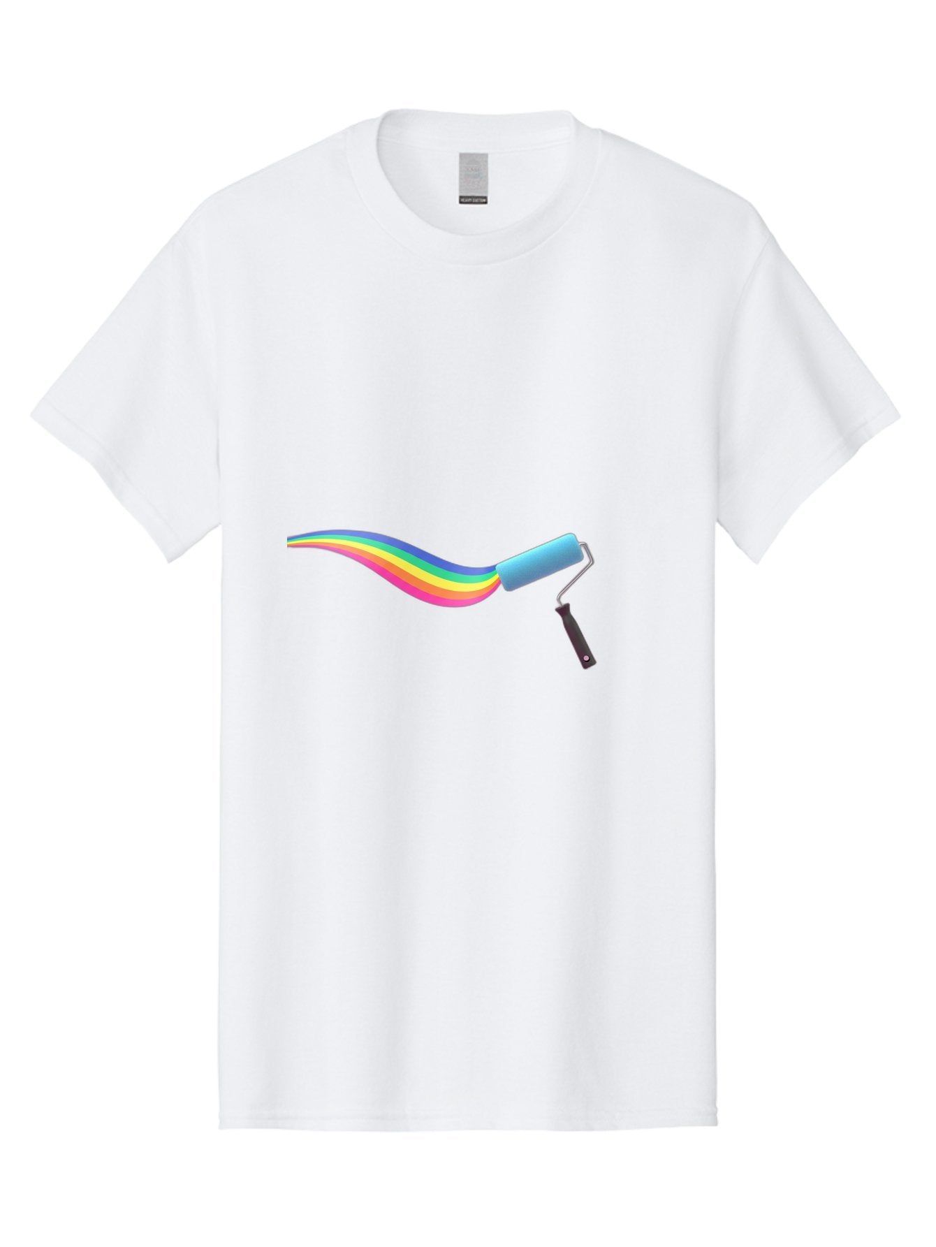 Paint-Roller-2 Men'S Graphic Tee, 100% Cotton, Comfortable Casual Summer Wear, Machine Washable, Paint Roller, Colorful Paint, Vibrant Colors, Painting Tool, Home Decor, Diy Project, Colorful Stripes, Creative Design, Art Supplies Bad394 8