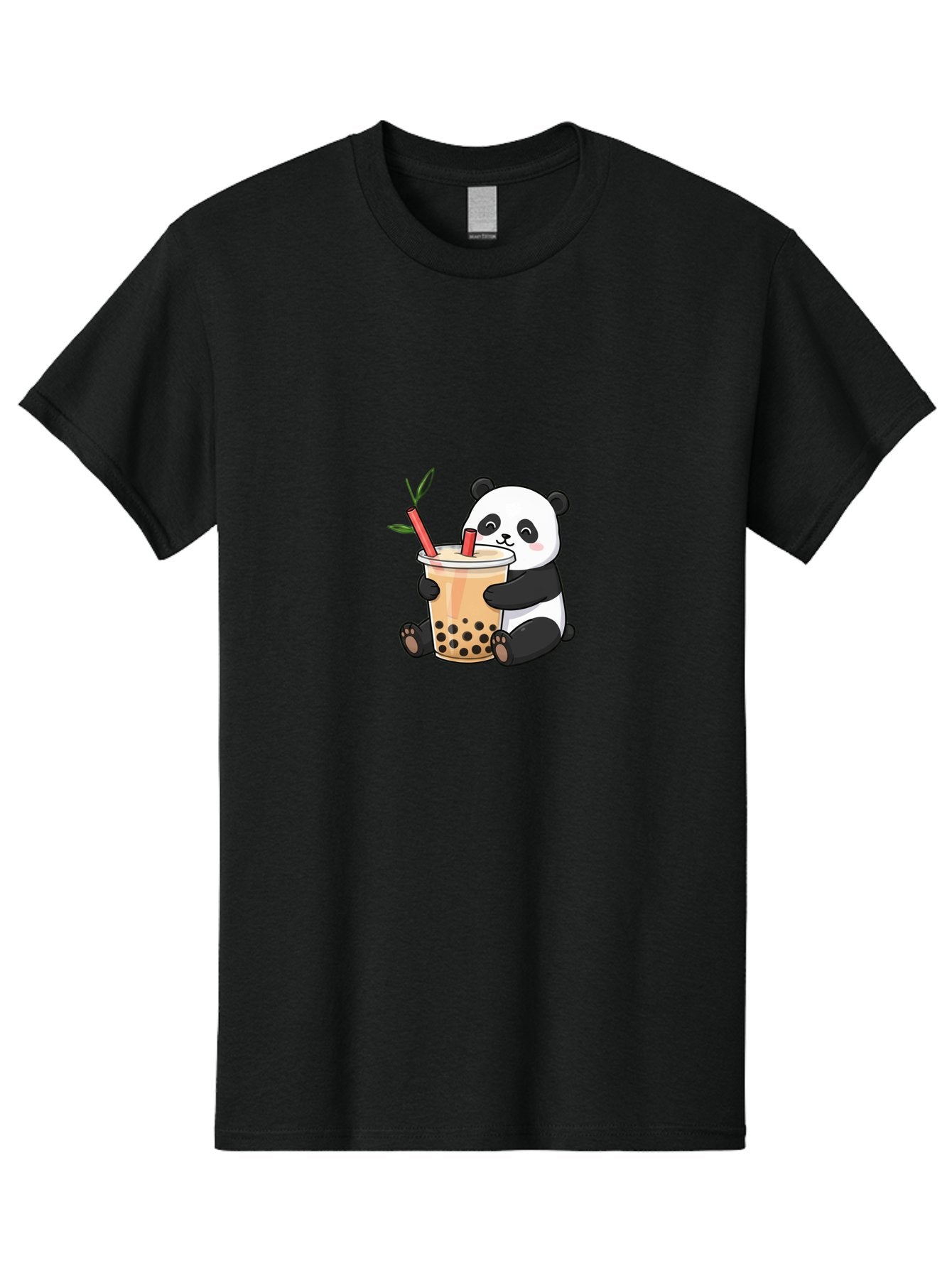 Panda-Bubble-Tea Men'S Graphic Tee, 100% Cotton, Comfortable Casual Summer Wear, Machine Washable, Cute Panda, Bubble Tea, Boba, Kawaii, Cartoon Character, Adorable, Tea Drink, Straw, Black Boba, Milk Tea, Happy Panda, Tea Lover, Boba Lover Bad399 7