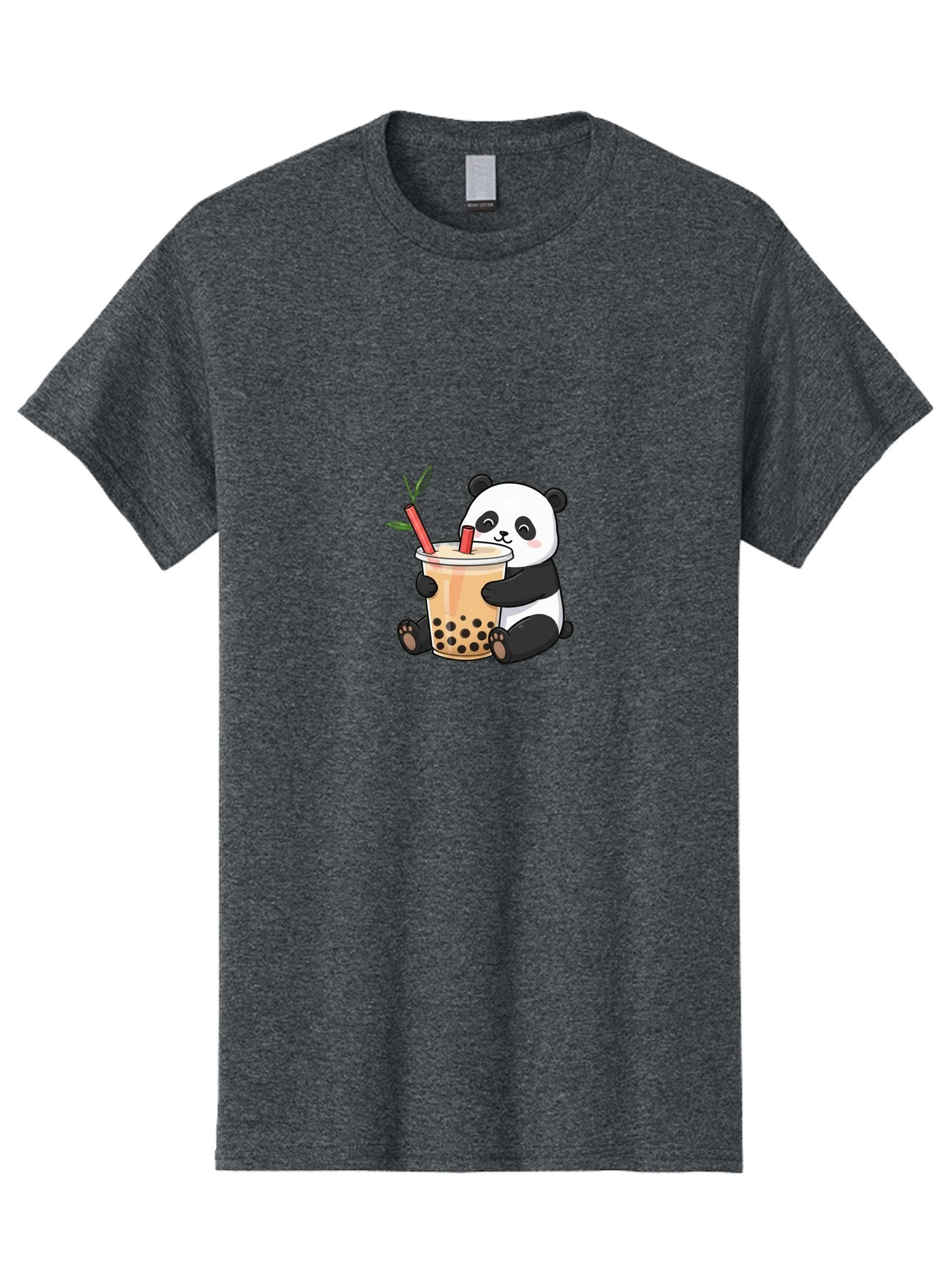 Panda-Bubble-Tea Men'S Graphic Tee, 100% Cotton, Comfortable Casual Summer Wear, Machine Washable, Cute Panda, Bubble Tea, Boba, Kawaii, Cartoon Character, Adorable, Tea Drink, Straw, Black Boba, Milk Tea, Happy Panda, Tea Lover, Boba Lover Bad399