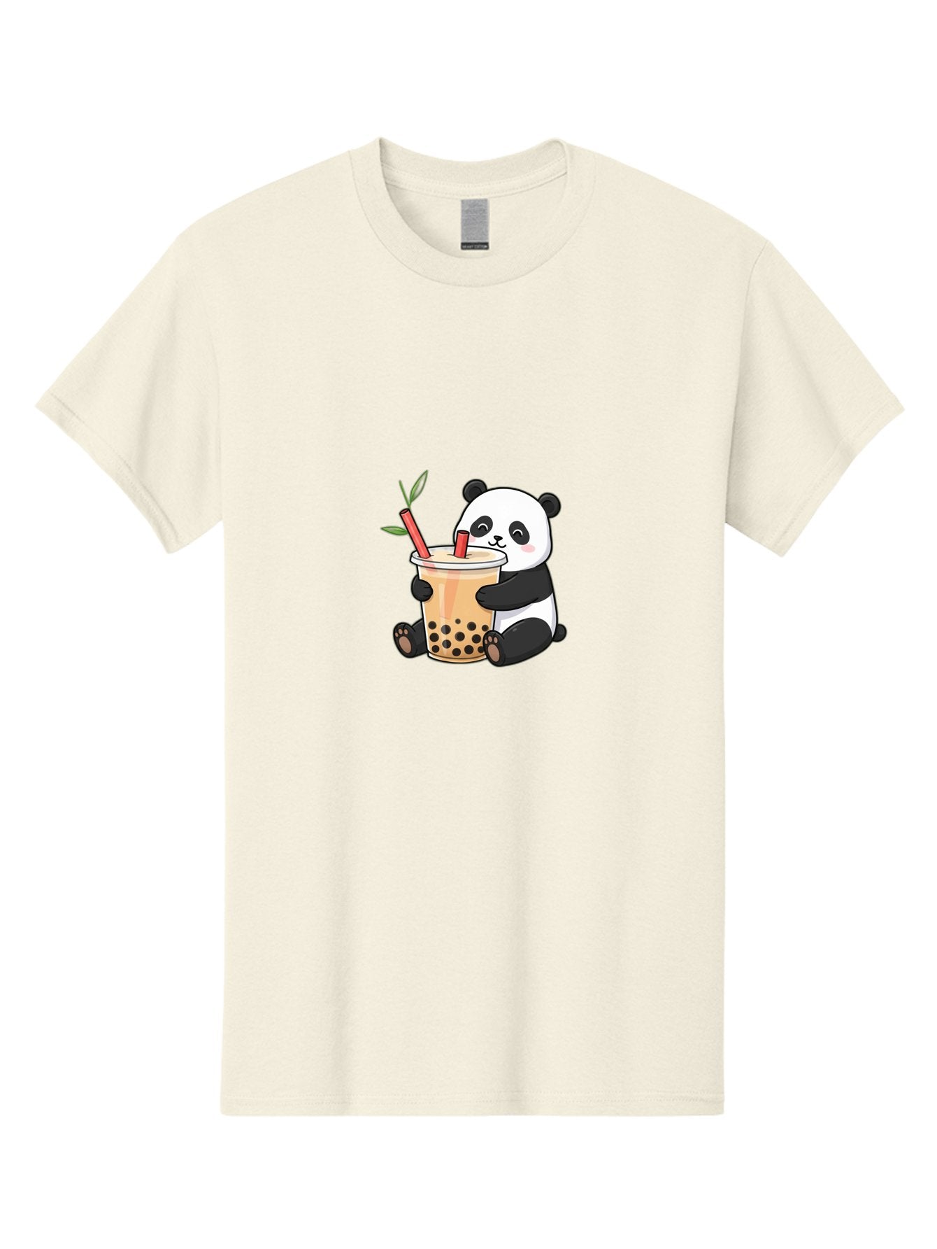 Panda-Bubble-Tea Men'S Graphic Tee, 100% Cotton, Comfortable Casual Summer Wear, Machine Washable, Cute Panda, Bubble Tea, Boba, Kawaii, Cartoon Character, Adorable, Tea Drink, Straw, Black Boba, Milk Tea, Happy Panda, Tea Lover, Boba Lover Bad399 9