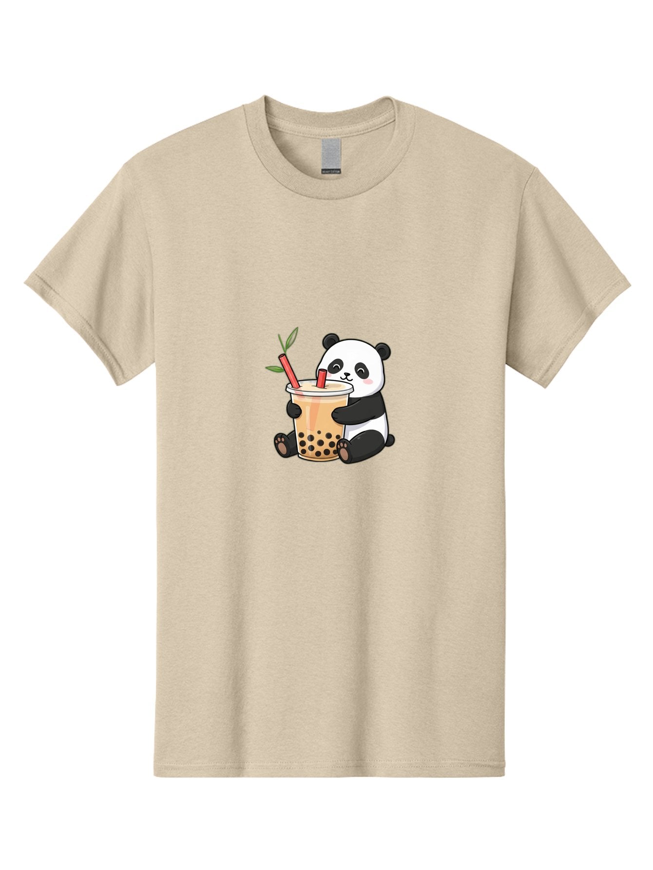 Panda-Bubble-Tea Men'S Graphic Tee, 100% Cotton, Comfortable Casual Summer Wear, Machine Washable, Cute Panda, Bubble Tea, Boba, Kawaii, Cartoon Character, Adorable, Tea Drink, Straw, Black Boba, Milk Tea, Happy Panda, Tea Lover, Boba Lover Bad399 12