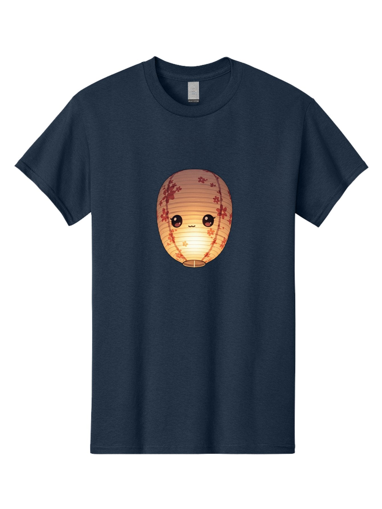 Paper-Lantern-1 Men'S Graphic Tee, 100% Cotton, Comfortable Casual Summer Wear, Machine Washable, Kawaii Paper Lantern, Red Flowers, Soft Lighting, Cute Emoji, Adorable Design, Lantern Art, Japanese Culture, Festive Decor Bad401 9