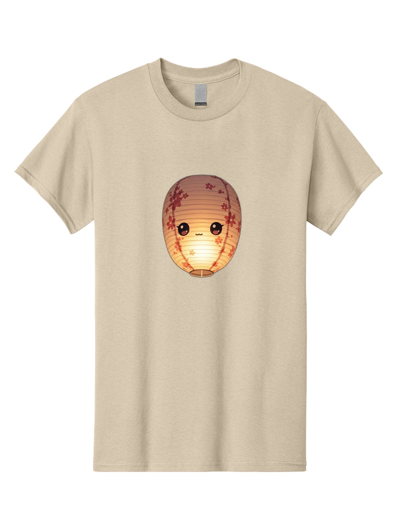Paper-Lantern-1 Men'S Graphic Tee, 100% Cotton, Comfortable Casual Summer Wear, Machine Washable, Kawaii Paper Lantern, Red Flowers, Soft Lighting, Cute Emoji, Adorable Design, Lantern Art, Japanese Culture, Festive Decor Bad401 8
