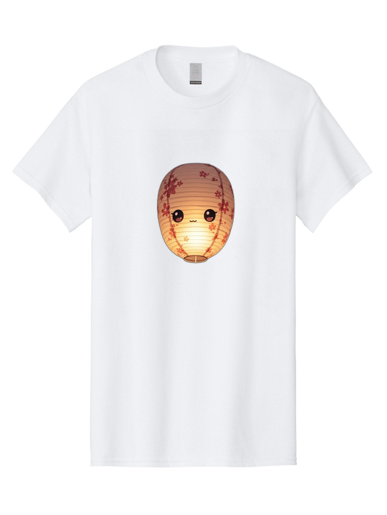 Paper-Lantern-1 Men'S Graphic Tee, 100% Cotton, Comfortable Casual Summer Wear, Machine Washable, Kawaii Paper Lantern, Red Flowers, Soft Lighting, Cute Emoji, Adorable Design, Lantern Art, Japanese Culture, Festive Decor Bad401