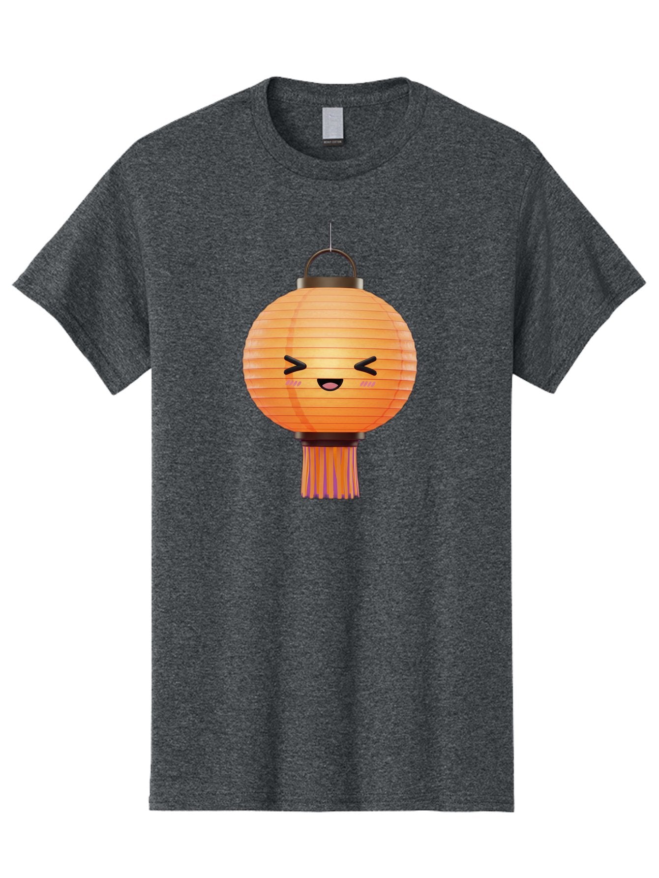 Paper-Lantern-3 Men'S Graphic Tee, 100% Cotton, Comfortable Casual Summer Wear, Machine Washable, Paper Lantern, Smiling Face, Hanging Decoration, Orange Color, Playful Design, Kawaii Style, Japanese Culture, Festive Atmosphere Bad403 8