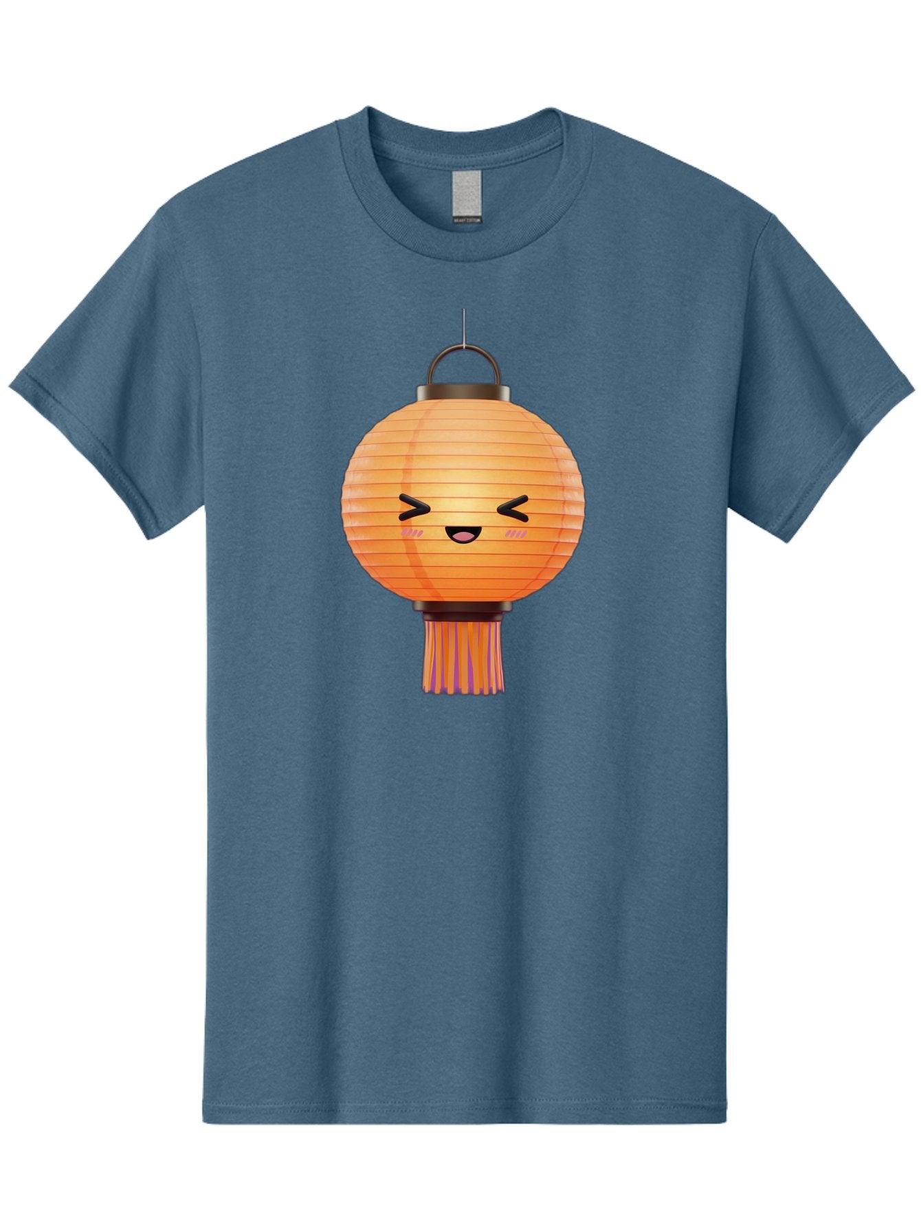Paper-Lantern-3 Men'S Graphic Tee, 100% Cotton, Comfortable Casual Summer Wear, Machine Washable, Paper Lantern, Smiling Face, Hanging Decoration, Orange Color, Playful Design, Kawaii Style, Japanese Culture, Festive Atmosphere Bad403 6