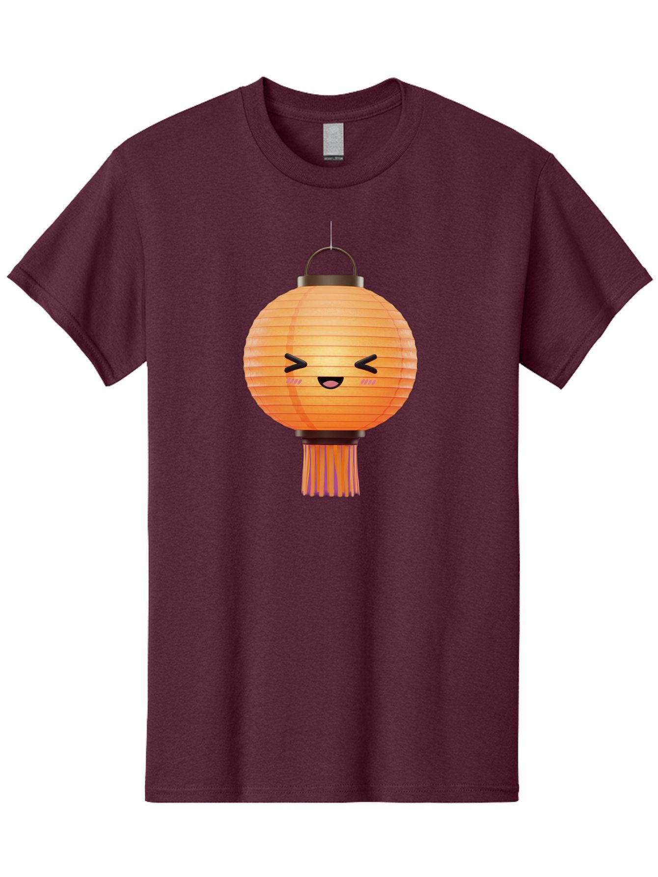 Paper-Lantern-3 Men'S Graphic Tee, 100% Cotton, Comfortable Casual Summer Wear, Machine Washable, Paper Lantern, Smiling Face, Hanging Decoration, Orange Color, Playful Design, Kawaii Style, Japanese Culture, Festive Atmosphere Bad403 3