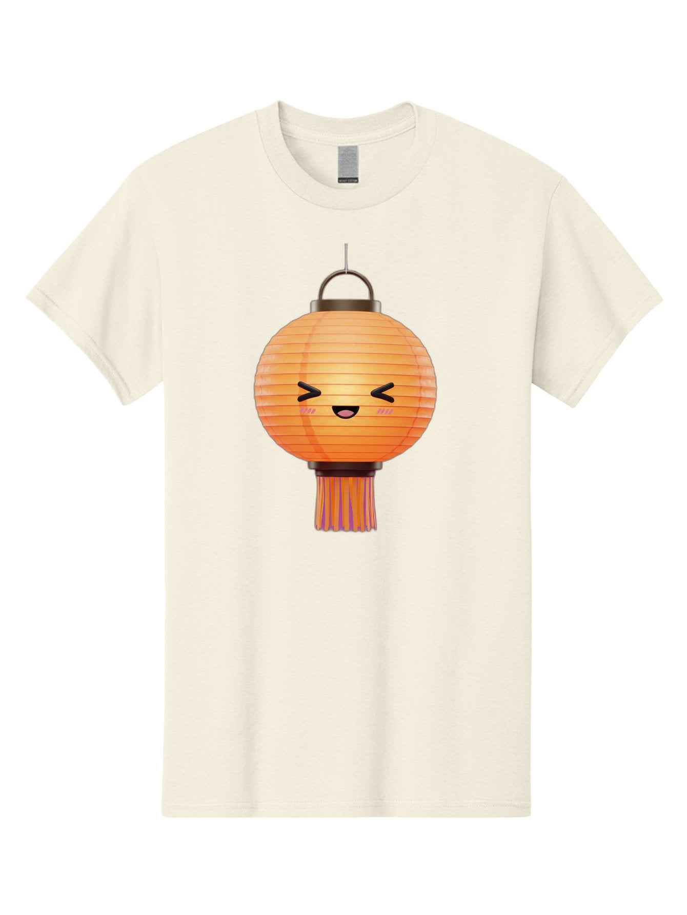Paper-Lantern-3 Men'S Graphic Tee, 100% Cotton, Comfortable Casual Summer Wear, Machine Washable, Paper Lantern, Smiling Face, Hanging Decoration, Orange Color, Playful Design, Kawaii Style, Japanese Culture, Festive Atmosphere Bad403 9