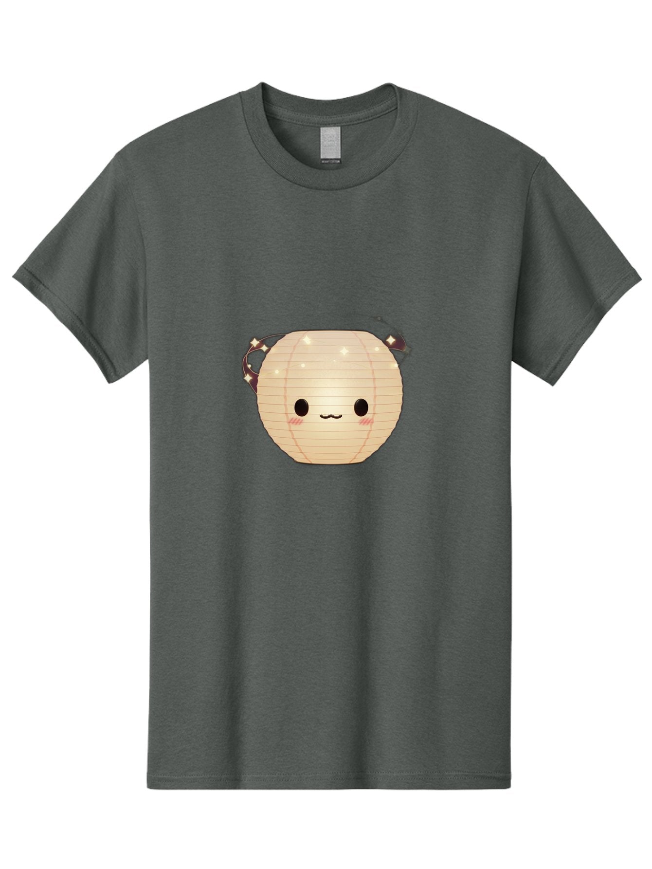Paper-Lantern-Character Men'S Graphic Tee, 100% Cotton, Comfortable Casual Summer Wear, Machine Washable, Paper Lantern With Face, Kawaii Character, Cartoonish Design, Cute Expression, Glowing Lantern, Festive Decoration, Japanese Culture, Bad405 10