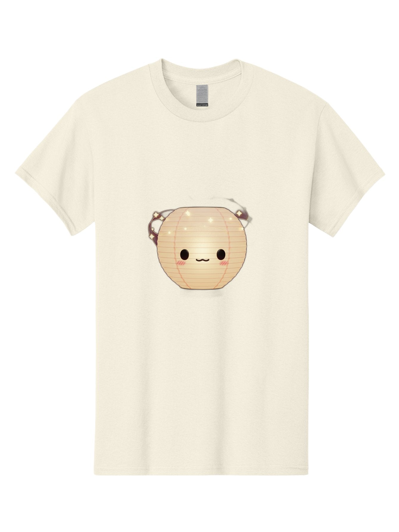 Paper-Lantern-Character Men'S Graphic Tee, 100% Cotton, Comfortable Casual Summer Wear, Machine Washable, Paper Lantern With Face, Kawaii Character, Cartoonish Design, Cute Expression, Glowing Lantern, Festive Decoration, Japanese Culture, Bad405 14