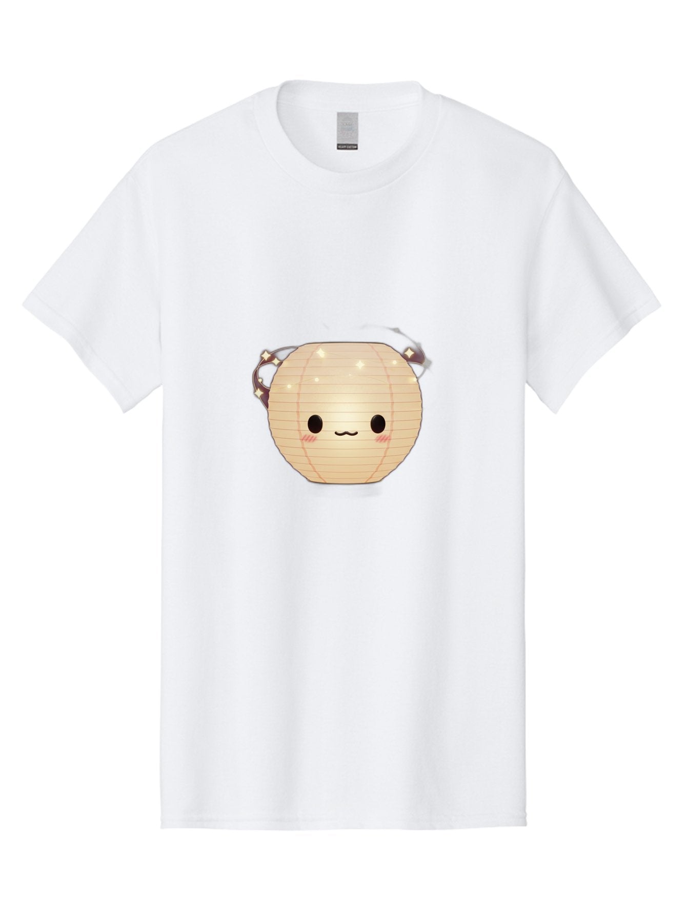Paper-Lantern-Character Men'S Graphic Tee, 100% Cotton, Comfortable Casual Summer Wear, Machine Washable, Paper Lantern With Face, Kawaii Character, Cartoonish Design, Cute Expression, Glowing Lantern, Festive Decoration, Japanese Culture, Bad405 15
