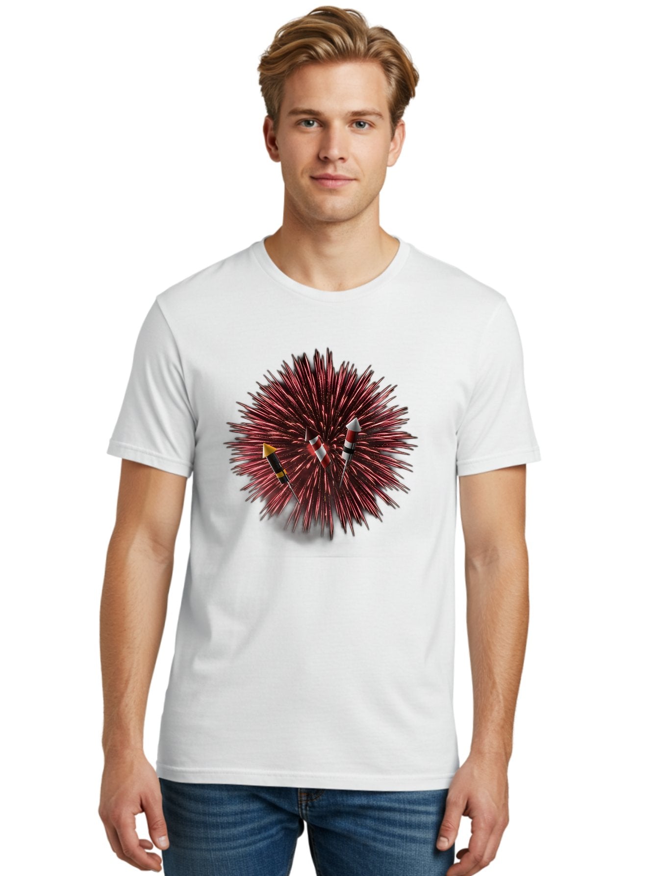 Party-Poppers Men'S Graphic Tee, 100% Cotton, Comfortable Casual Summer Wear, Machine Washable, Porcupine With Quills, 3 Arrows Stuck, Wildlife, Animal Defense, Prickly Creature, Hunting Scene, Wildlife Photography, Quill Attack Bad407 16