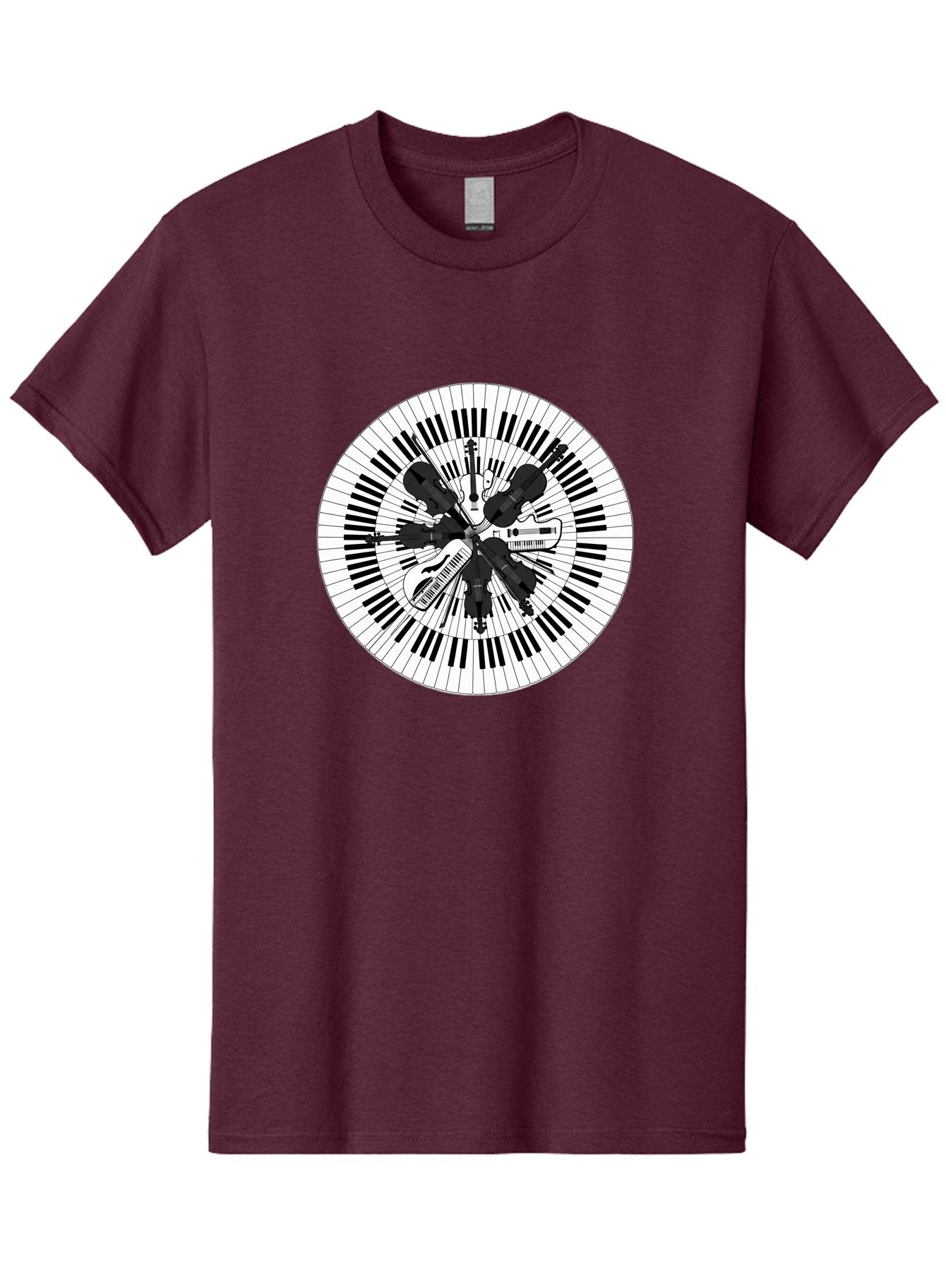 Piano-Keys-Music-Instruments Men'S Graphic Tee, 100% Cotton, Comfortable Casual Summer Wear, Machine Washable, Music Instruments, Musical Notes, Guitar, Microphone, Sound Equipment, Audio Technology, Music Production, Sound Waves, Bad413 13