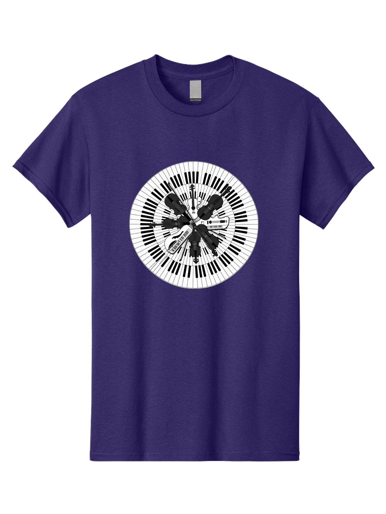 Piano-Keys-Music-Instruments Men'S Graphic Tee, 100% Cotton, Comfortable Casual Summer Wear, Machine Washable, Music Instruments, Musical Notes, Guitar, Microphone, Sound Equipment, Audio Technology, Music Production, Sound Waves, Bad413 5