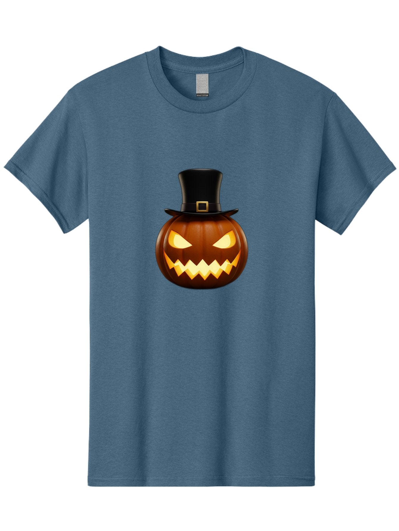 Pilgrim-Jack-O-Lantern Men'S Graphic Tee, 100% Cotton, Comfortable Casual Summer Wear, Machine Washable, Carved Pumpkin, Jack-O'-Lantern, Halloween Decorations, Spooky Atmosphere, Glowing Eyes, Pilgrim Hat, Autumnal Festivities, Bad414