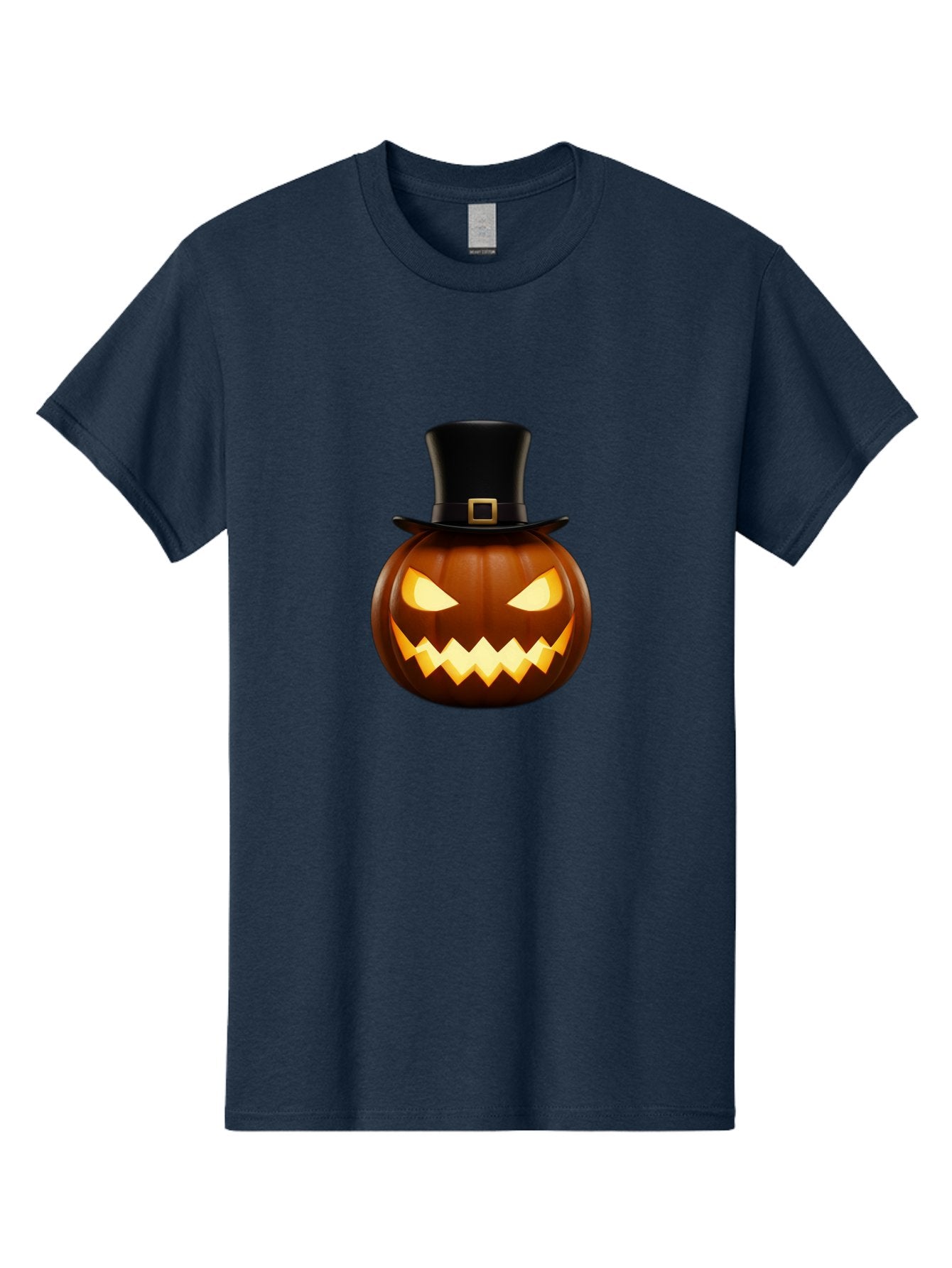 Pilgrim-Jack-O-Lantern Men'S Graphic Tee, 100% Cotton, Comfortable Casual Summer Wear, Machine Washable, Carved Pumpkin, Jack-O'-Lantern, Halloween Decorations, Spooky Atmosphere, Glowing Eyes, Pilgrim Hat, Autumnal Festivities, Bad414 4