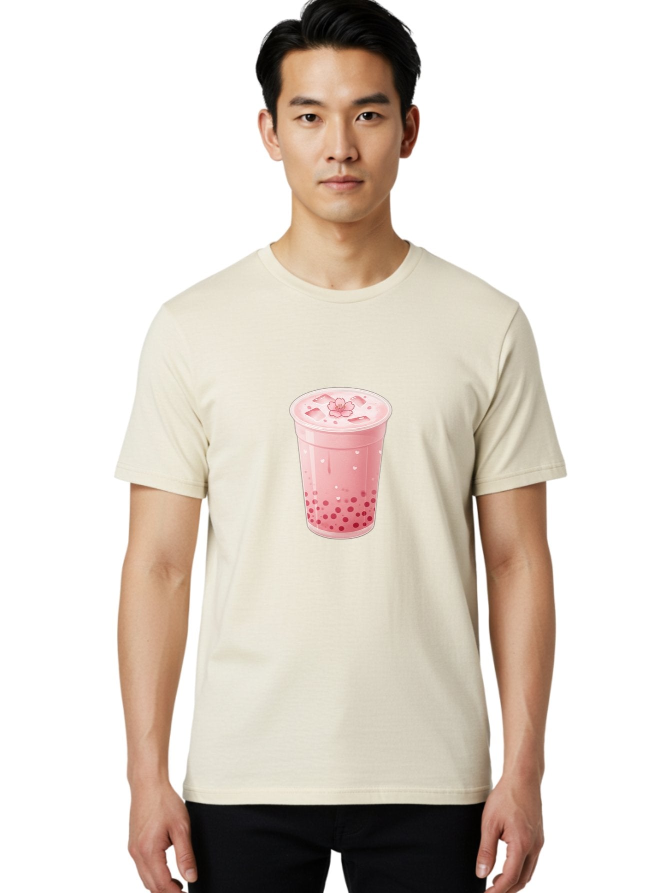 Pink-Boba-Tea-1 Men'S Graphic Tee, 100% Cotton, Comfortable Casual Summer Wear, Machine Washable, Boba Tea, Milk Tea, Bubble Tea, Pink Drink, Tapioca Pearls, Strawberry Tea, Tea With Boba, Boba Drink Bad424 18