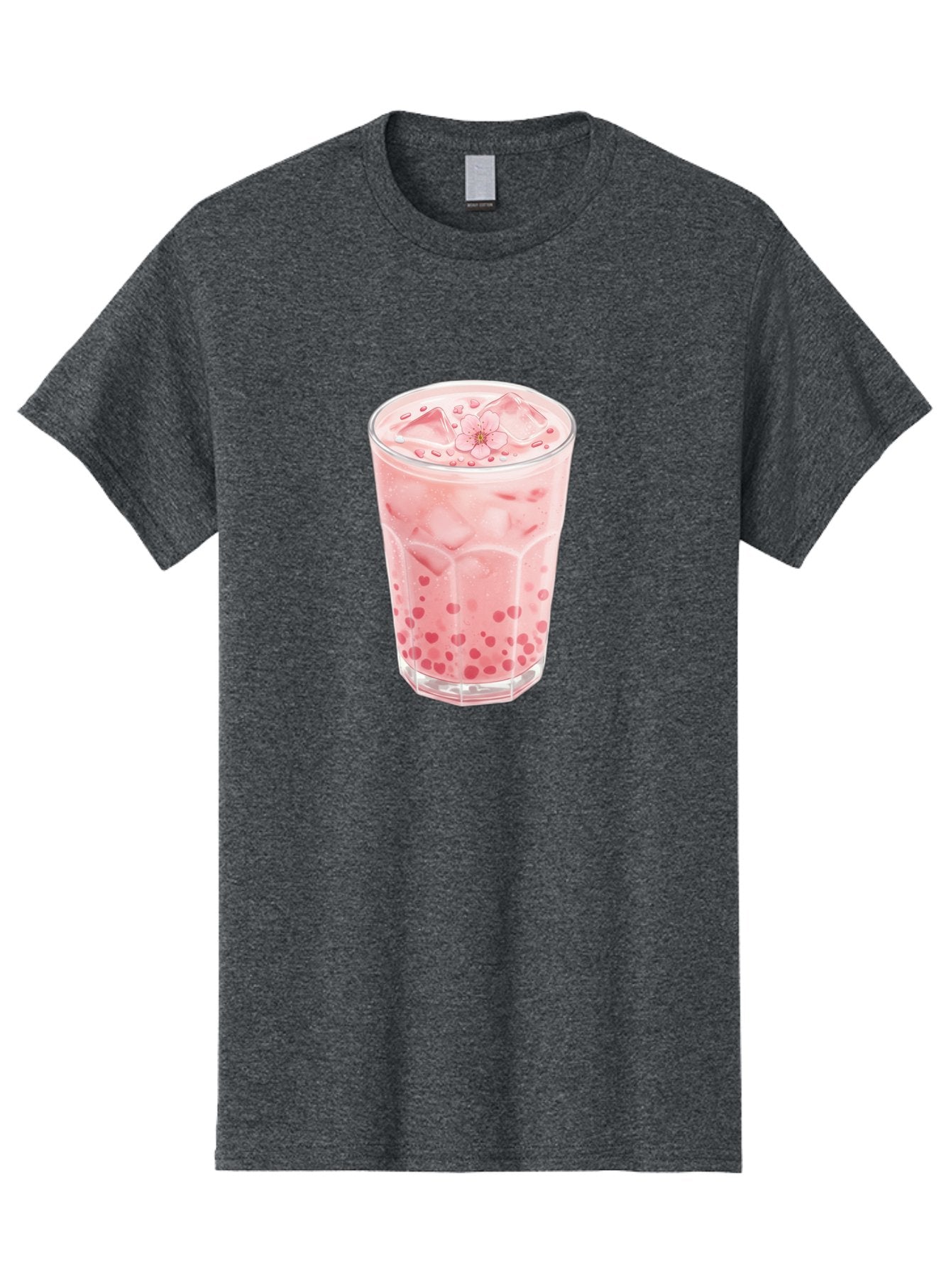 Pink-Boba-Tea Men'S Graphic Tee, 100% Cotton, Comfortable Casual Summer Wear, Machine Washable, Pink Boba, Boba Tea, Milk Tea, Iced Drink, Refreshing Beverage, Boba Bubbles, Sweet Treat, Floral Ice Cube, Chilled Drink Bad425 14