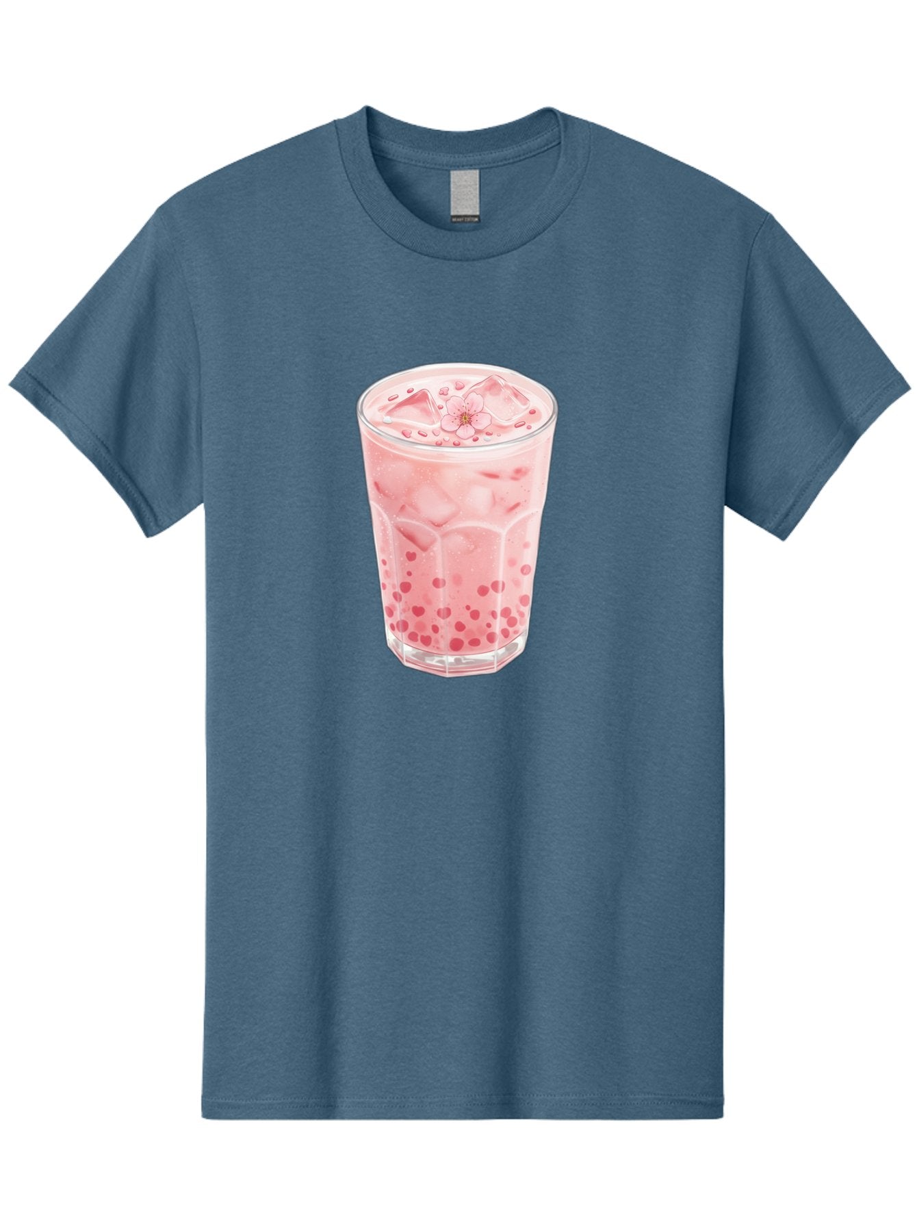 Pink-Boba-Tea Men'S Graphic Tee, 100% Cotton, Comfortable Casual Summer Wear, Machine Washable, Pink Boba, Boba Tea, Milk Tea, Iced Drink, Refreshing Beverage, Boba Bubbles, Sweet Treat, Floral Ice Cube, Chilled Drink Bad425 10