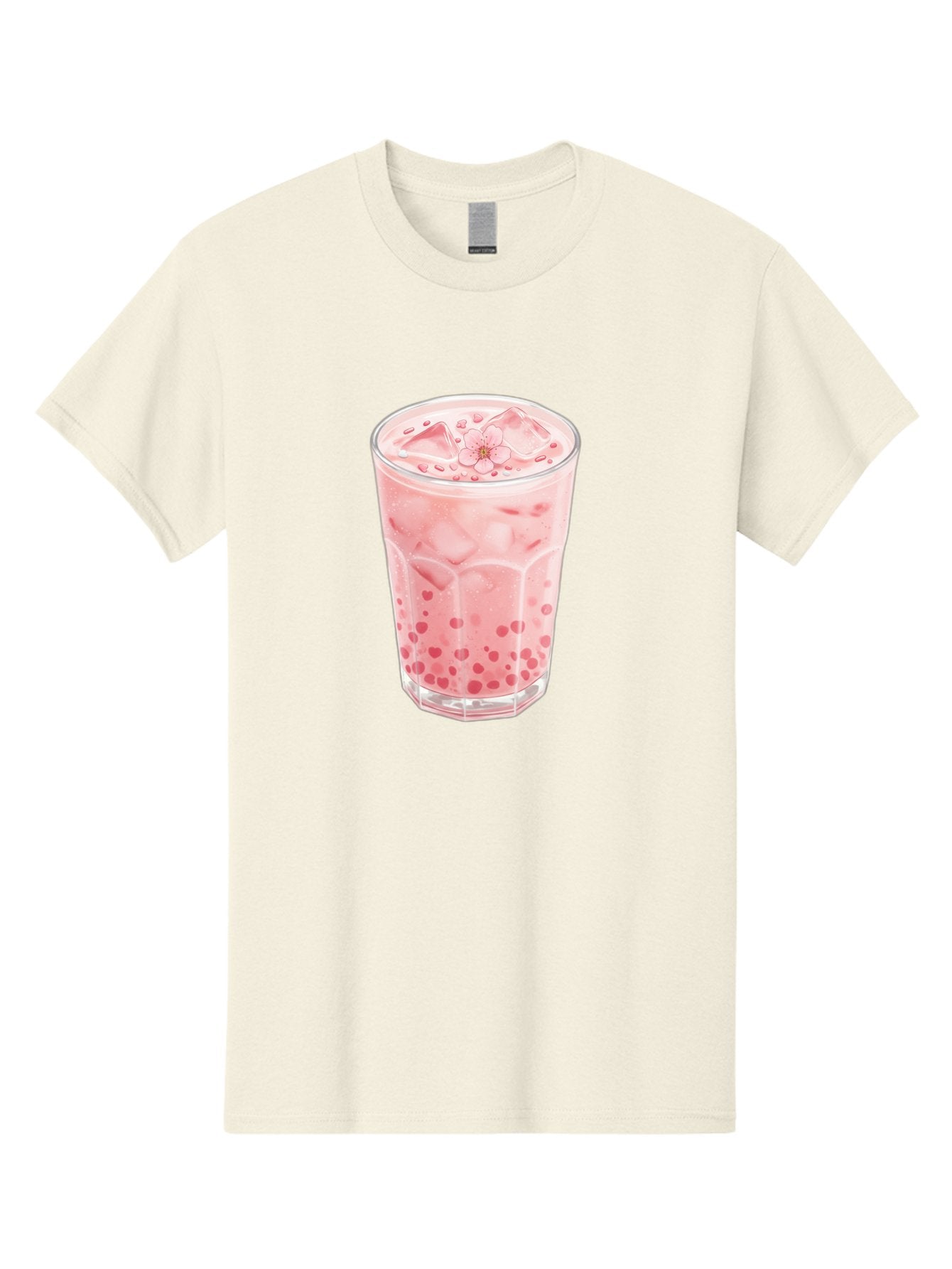 Pink-Boba-Tea Men'S Graphic Tee, 100% Cotton, Comfortable Casual Summer Wear, Machine Washable, Pink Boba, Boba Tea, Milk Tea, Iced Drink, Refreshing Beverage, Boba Bubbles, Sweet Treat, Floral Ice Cube, Chilled Drink Bad425 15