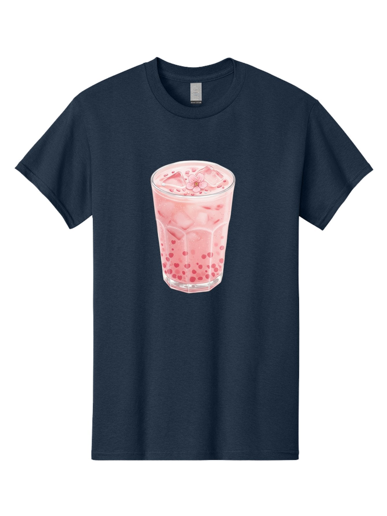 Pink-Boba-Tea Men'S Graphic Tee, 100% Cotton, Comfortable Casual Summer Wear, Machine Washable, Pink Boba, Boba Tea, Milk Tea, Iced Drink, Refreshing Beverage, Boba Bubbles, Sweet Treat, Floral Ice Cube, Chilled Drink Bad425 9
