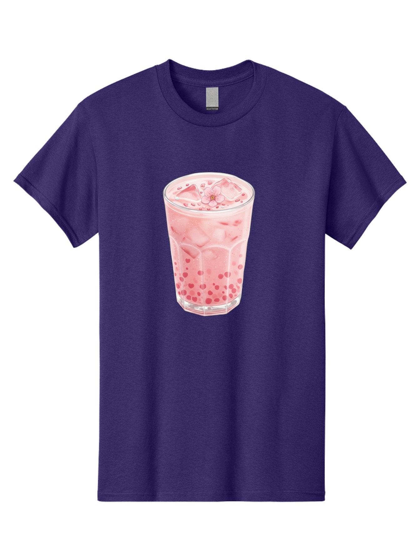 Pink-Boba-Tea Men'S Graphic Tee, 100% Cotton, Comfortable Casual Summer Wear, Machine Washable, Pink Boba, Boba Tea, Milk Tea, Iced Drink, Refreshing Beverage, Boba Bubbles, Sweet Treat, Floral Ice Cube, Chilled Drink Bad425 11