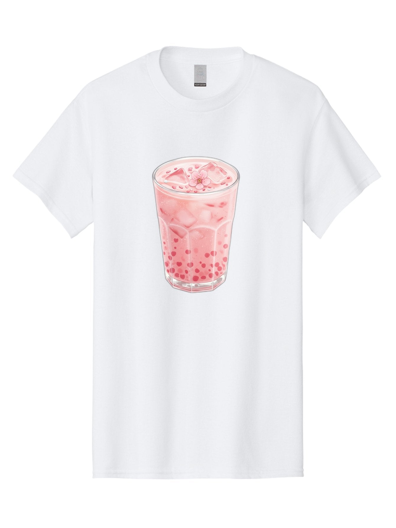 Pink-Boba-Tea Men'S Graphic Tee, 100% Cotton, Comfortable Casual Summer Wear, Machine Washable, Pink Boba, Boba Tea, Milk Tea, Iced Drink, Refreshing Beverage, Boba Bubbles, Sweet Treat, Floral Ice Cube, Chilled Drink Bad425 12