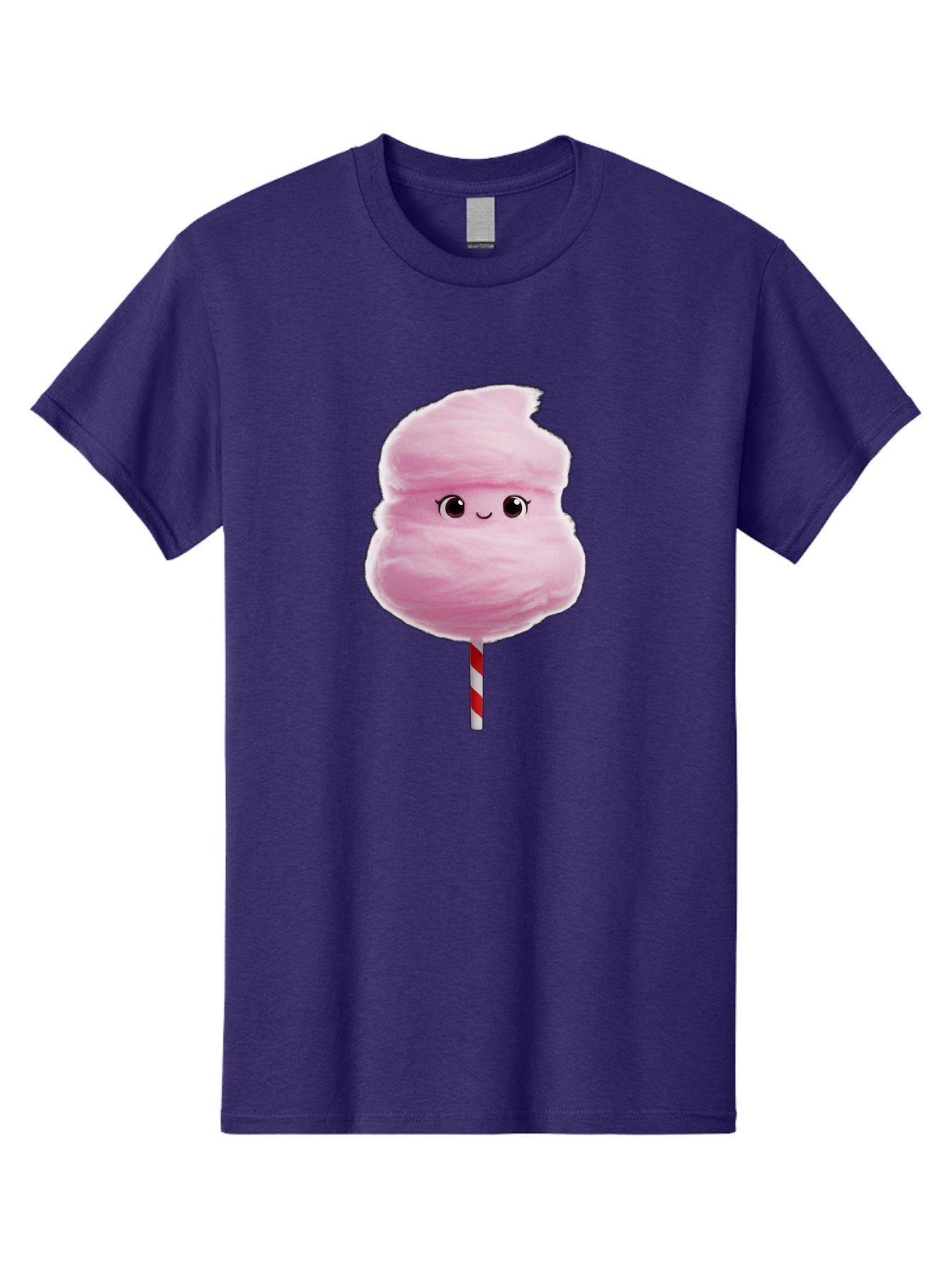 Pink-Cotton-Candy Men'S Graphic Tee, 100% Cotton, Comfortable Casual Summer Wear, Machine Washable, Pink Cotton Candy, Fluffy Sweet Treat, Cartoon Character, Smiling Face, Red And White Striped Stick, Cute Illustration, Cartoon Cotton Candy, Bad426 14