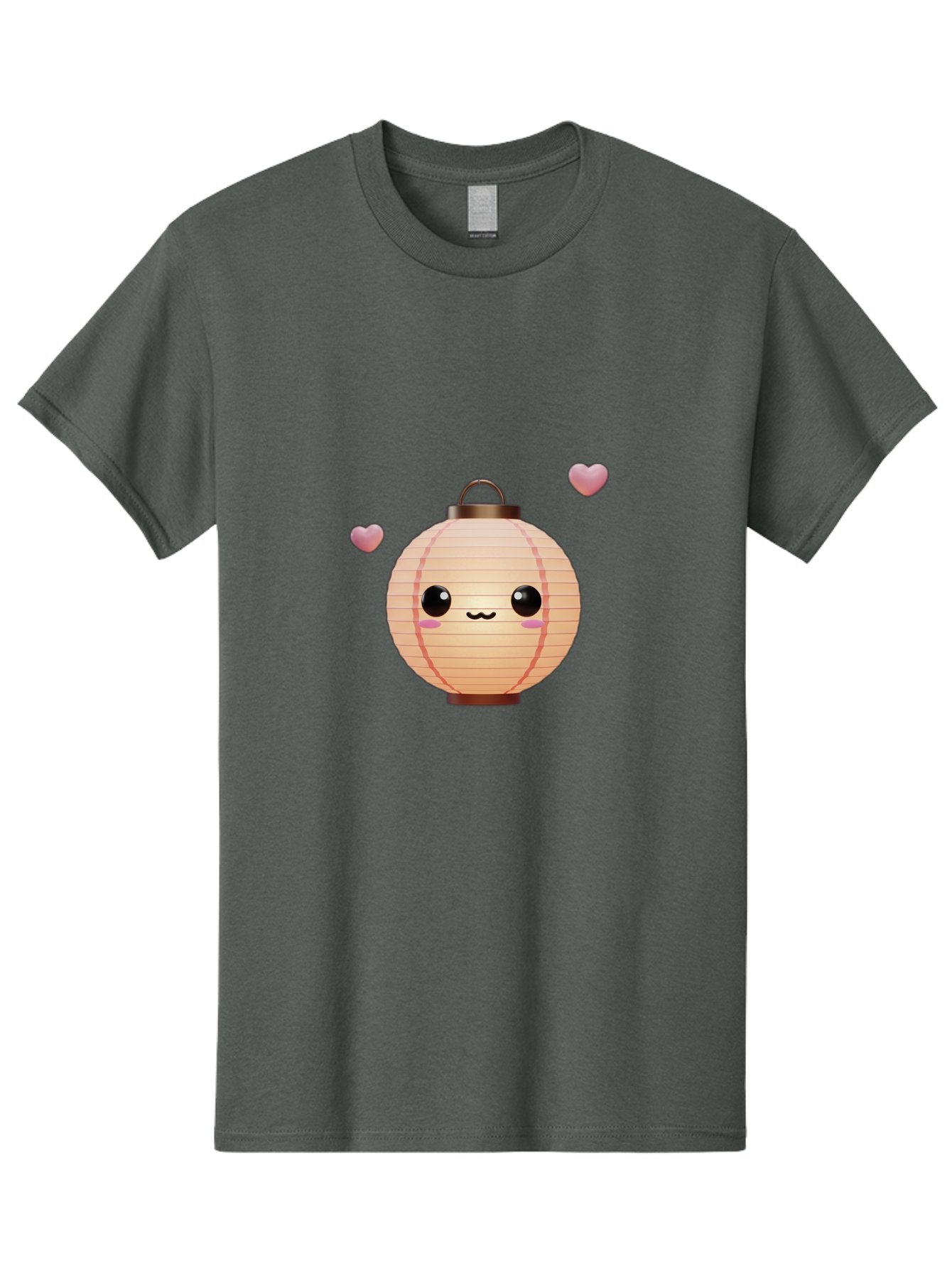 Pink-Lantern Men'S Graphic Tee, 100% Cotton, Comfortable Casual Summer Wear, Machine Washable, Kawaii Lantern, Cute Design, Heart-Shaped Elements, Pink Hearts, Digital Illustration, Cartoon Style, Adorable Character, Pink Lantern Bad432 11