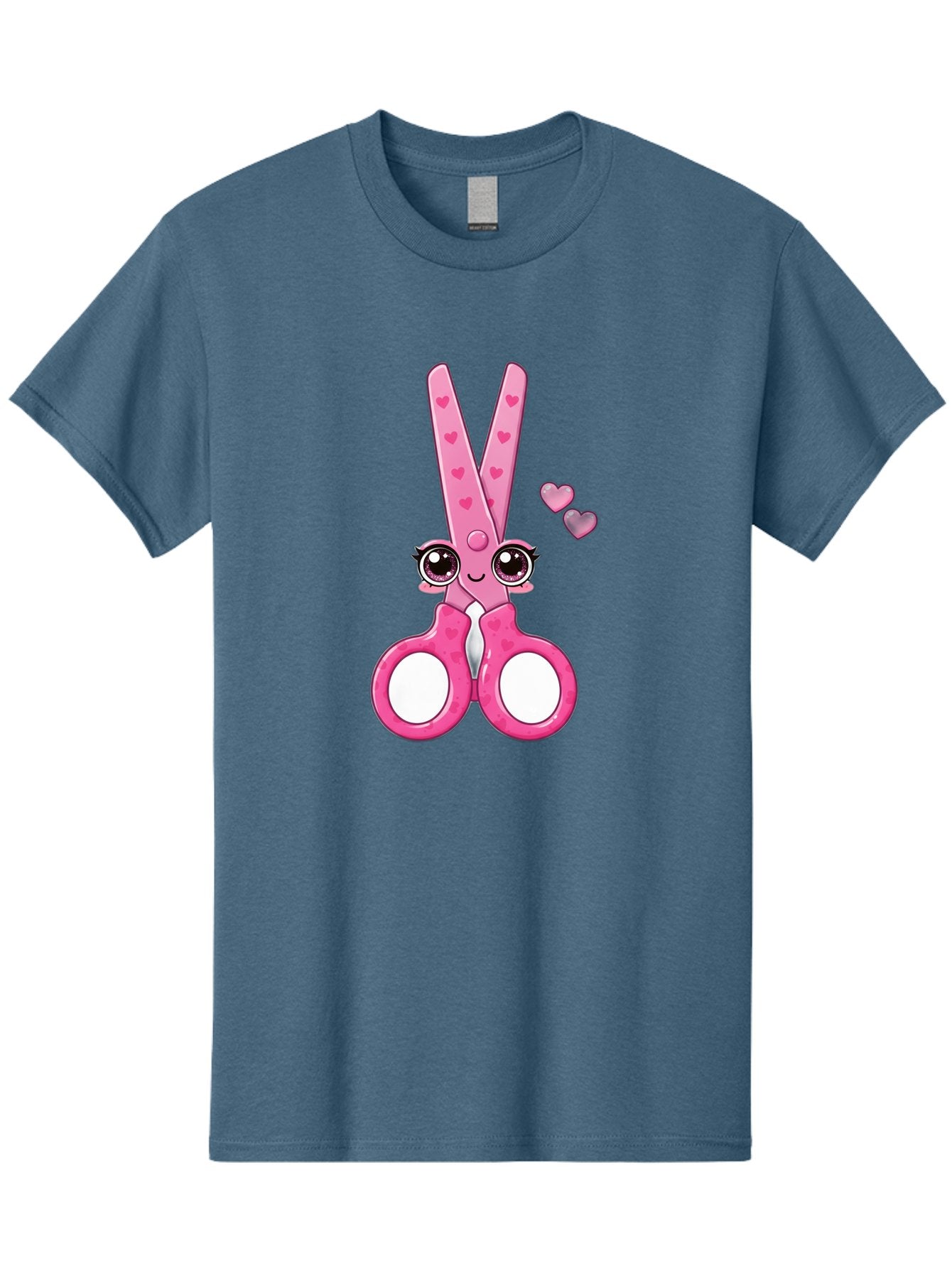 Pink-Scissors Men'S Graphic Tee, 100% Cotton, Comfortable Casual Summer Wear, Machine Washable, Pink Scissors With Hearts, Cute Cartoon Character, Playful Design, Fun Illustration, Office Supplies, Crafting Tools, Heart-Themed Decor, Bad437 10