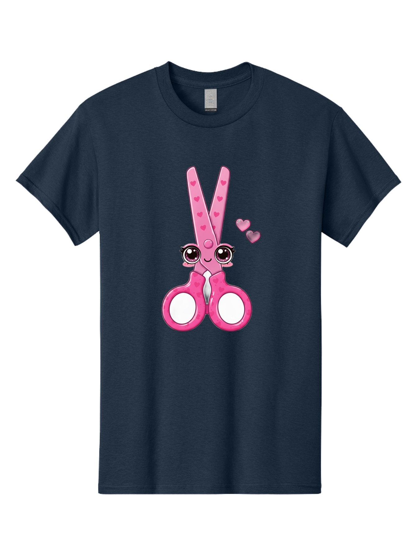 Pink-Scissors Men'S Graphic Tee, 100% Cotton, Comfortable Casual Summer Wear, Machine Washable, Pink Scissors With Hearts, Cute Cartoon Character, Playful Design, Fun Illustration, Office Supplies, Crafting Tools, Heart-Themed Decor, Bad437 15