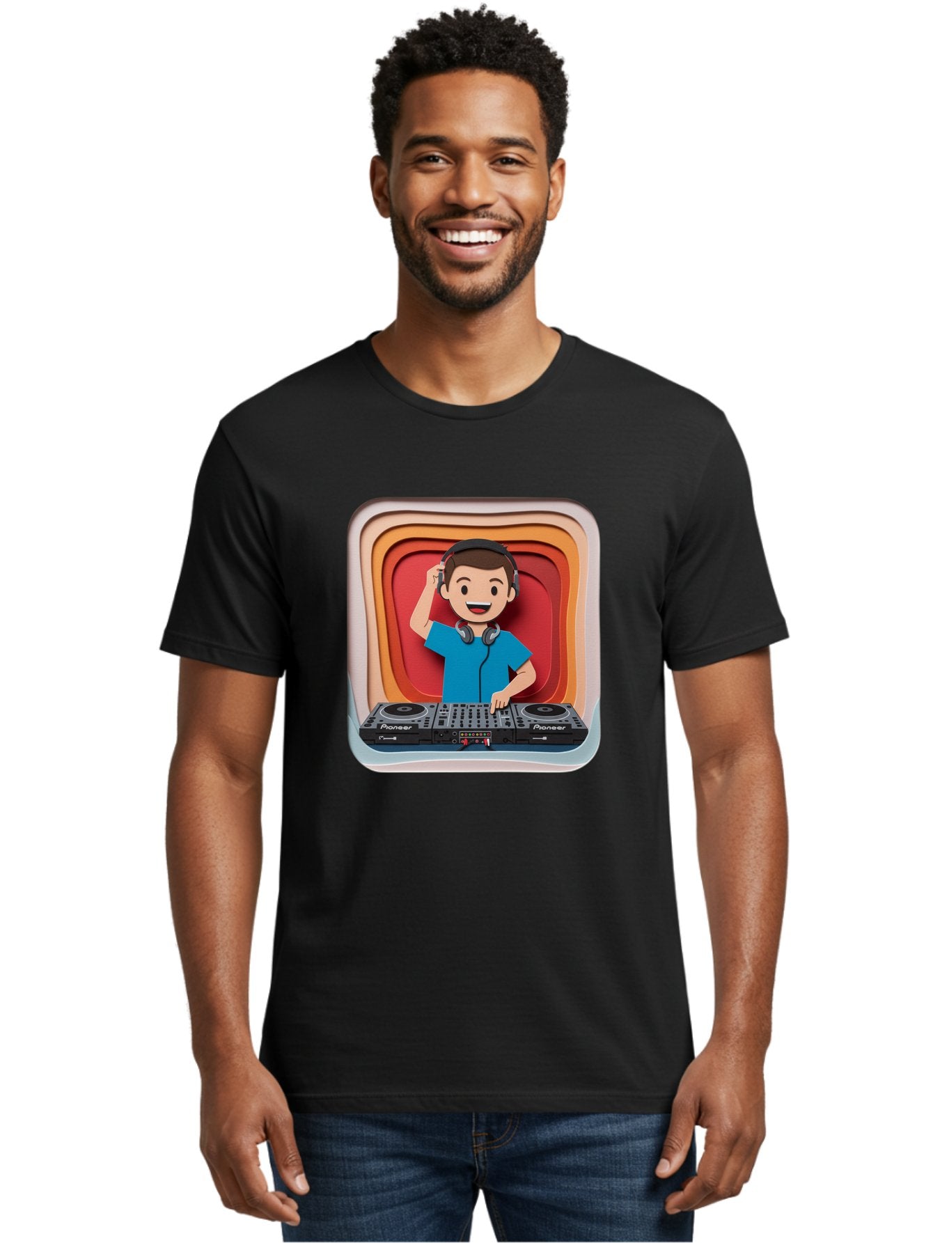 Pioneer-Dj Men'S Graphic Tee, 100% Cotton, Comfortable Casual Summer Wear, Machine Washable, Dj Mixing Music, Electronic Dance Music, Sound Mixing, Music Production, Professional Dj Equipment, Pioneer Dj Controller, Music Mixing Software, Bad439 23