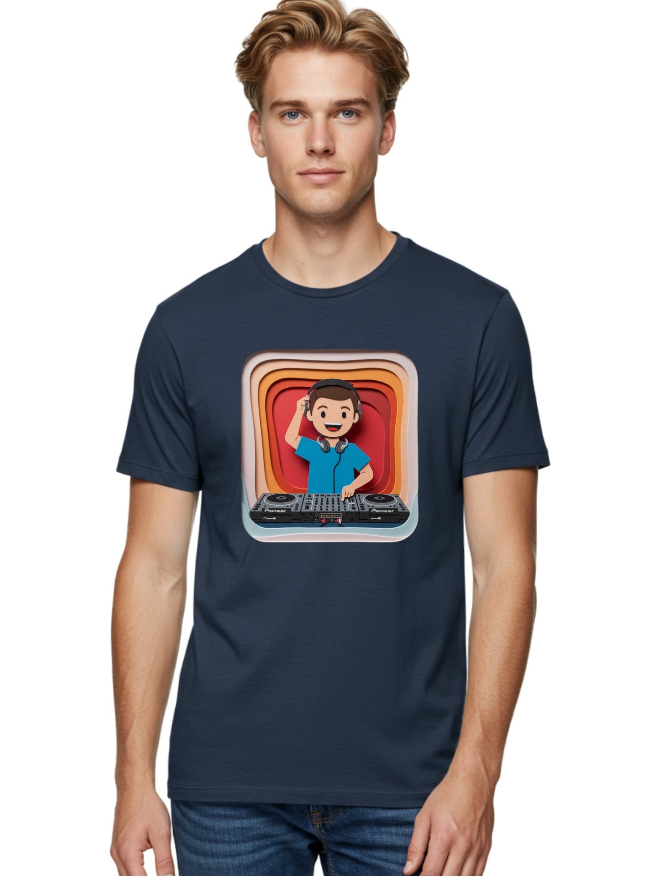 Pioneer-Dj Men'S Graphic Tee, 100% Cotton, Comfortable Casual Summer Wear, Machine Washable, Dj Mixing Music, Electronic Dance Music, Sound Mixing, Music Production, Professional Dj Equipment, Pioneer Dj Controller, Music Mixing Software, Bad439 30