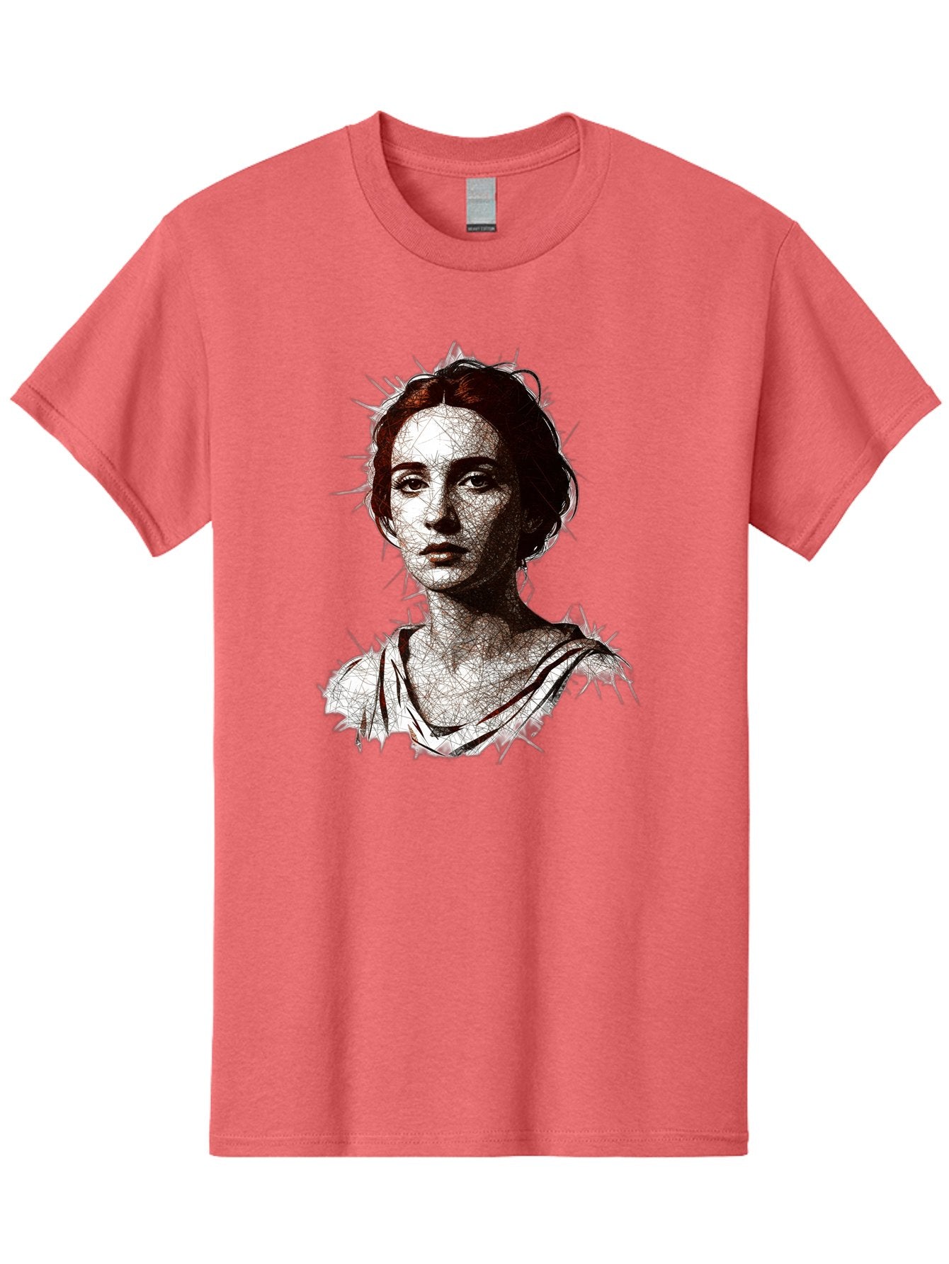 Portrait-Of-Sappho Men'S Graphic Tee, 100% Cotton, Comfortable Casual Summer Wear, Machine Washable, Portrait Of A Poet, Ancient Greek Literature, Female Author, Classical Art, Artistic Expression, Literary Figure, Historical Personality, Bad451 15