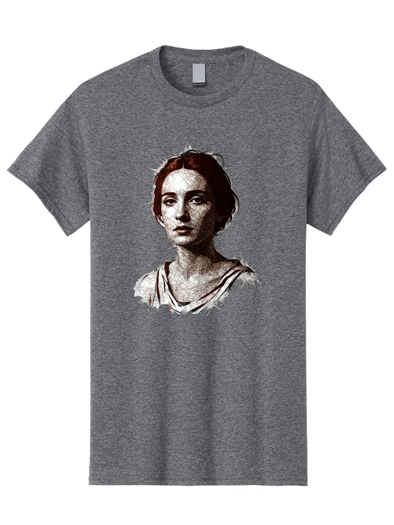 Portrait-Of-Sappho Men'S Graphic Tee, 100% Cotton, Comfortable Casual Summer Wear, Machine Washable, Portrait Of A Poet, Ancient Greek Literature, Female Author, Classical Art, Artistic Expression, Literary Figure, Historical Personality, Bad451 6