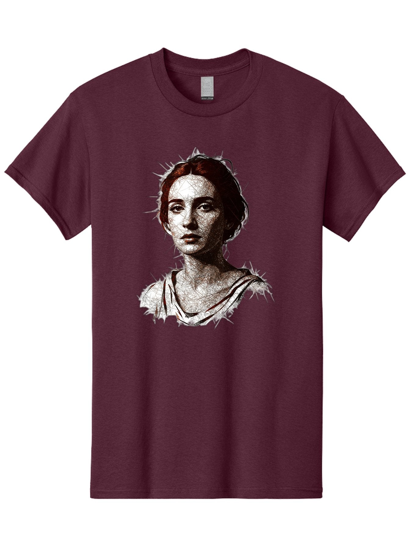 Portrait-Of-Sappho Men'S Graphic Tee, 100% Cotton, Comfortable Casual Summer Wear, Machine Washable, Portrait Of A Poet, Ancient Greek Literature, Female Author, Classical Art, Artistic Expression, Literary Figure, Historical Personality, Bad451 12