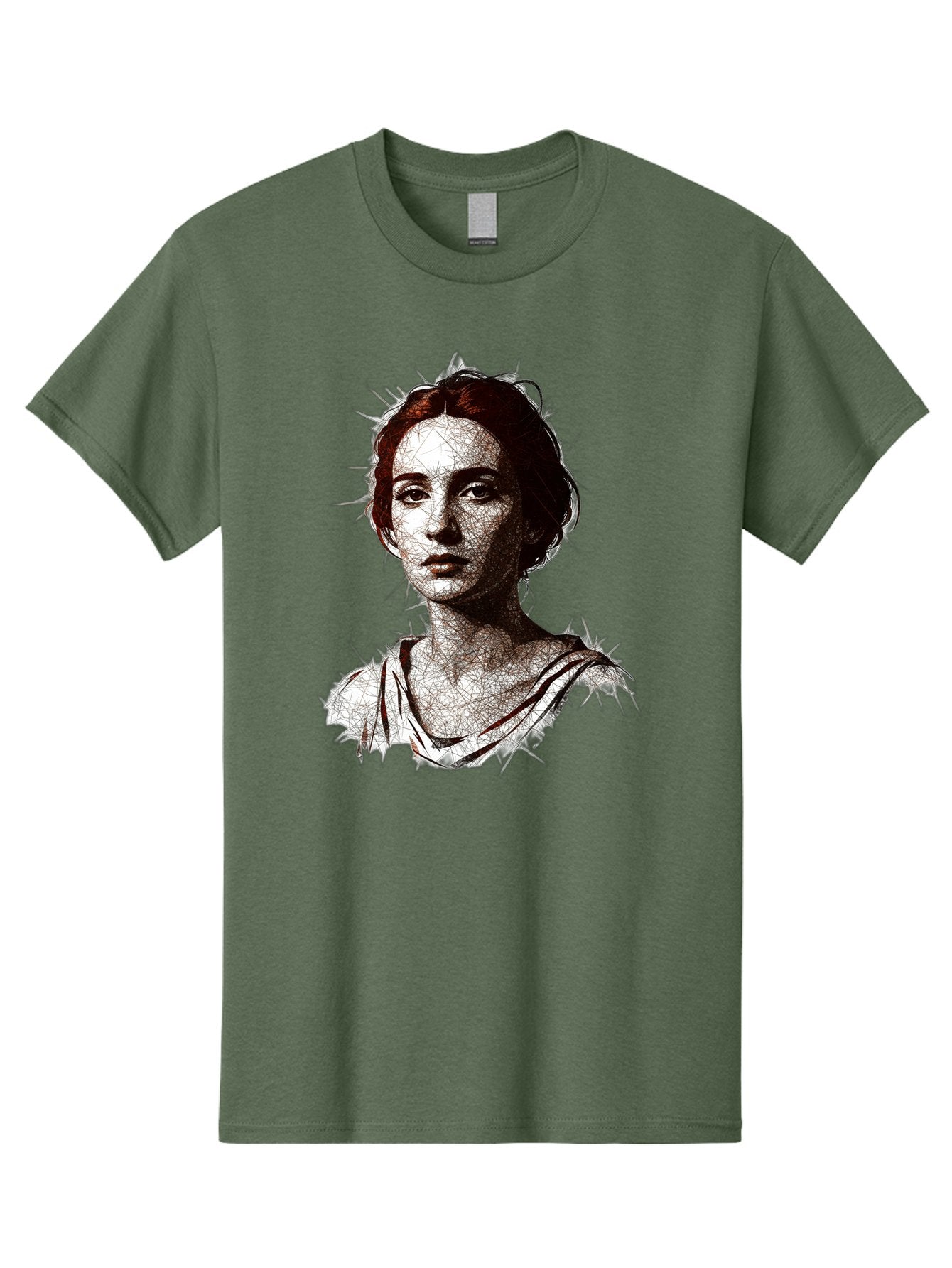 Portrait-Of-Sappho Men'S Graphic Tee, 100% Cotton, Comfortable Casual Summer Wear, Machine Washable, Portrait Of A Poet, Ancient Greek Literature, Female Author, Classical Art, Artistic Expression, Literary Figure, Historical Personality, Bad451 11