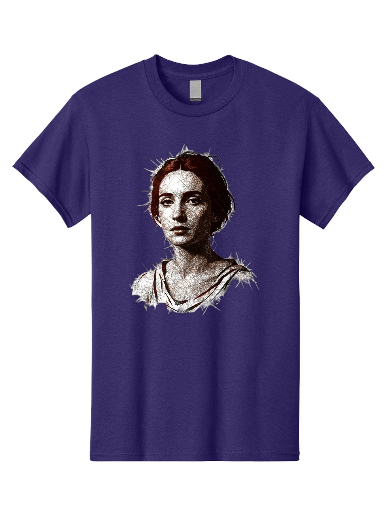 Portrait-Of-Sappho Men'S Graphic Tee, 100% Cotton, Comfortable Casual Summer Wear, Machine Washable, Portrait Of A Poet, Ancient Greek Literature, Female Author, Classical Art, Artistic Expression, Literary Figure, Historical Personality, Bad451