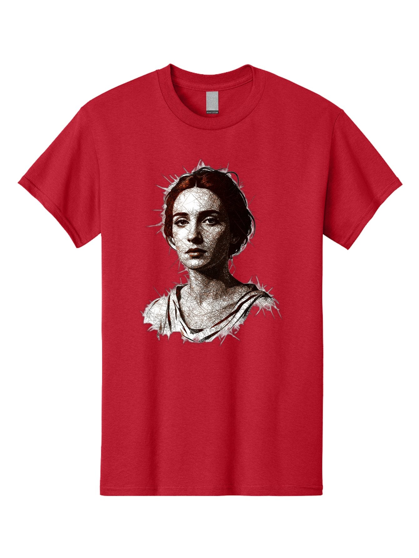 Portrait-Of-Sappho Men'S Graphic Tee, 100% Cotton, Comfortable Casual Summer Wear, Machine Washable, Portrait Of A Poet, Ancient Greek Literature, Female Author, Classical Art, Artistic Expression, Literary Figure, Historical Personality, Bad451 3