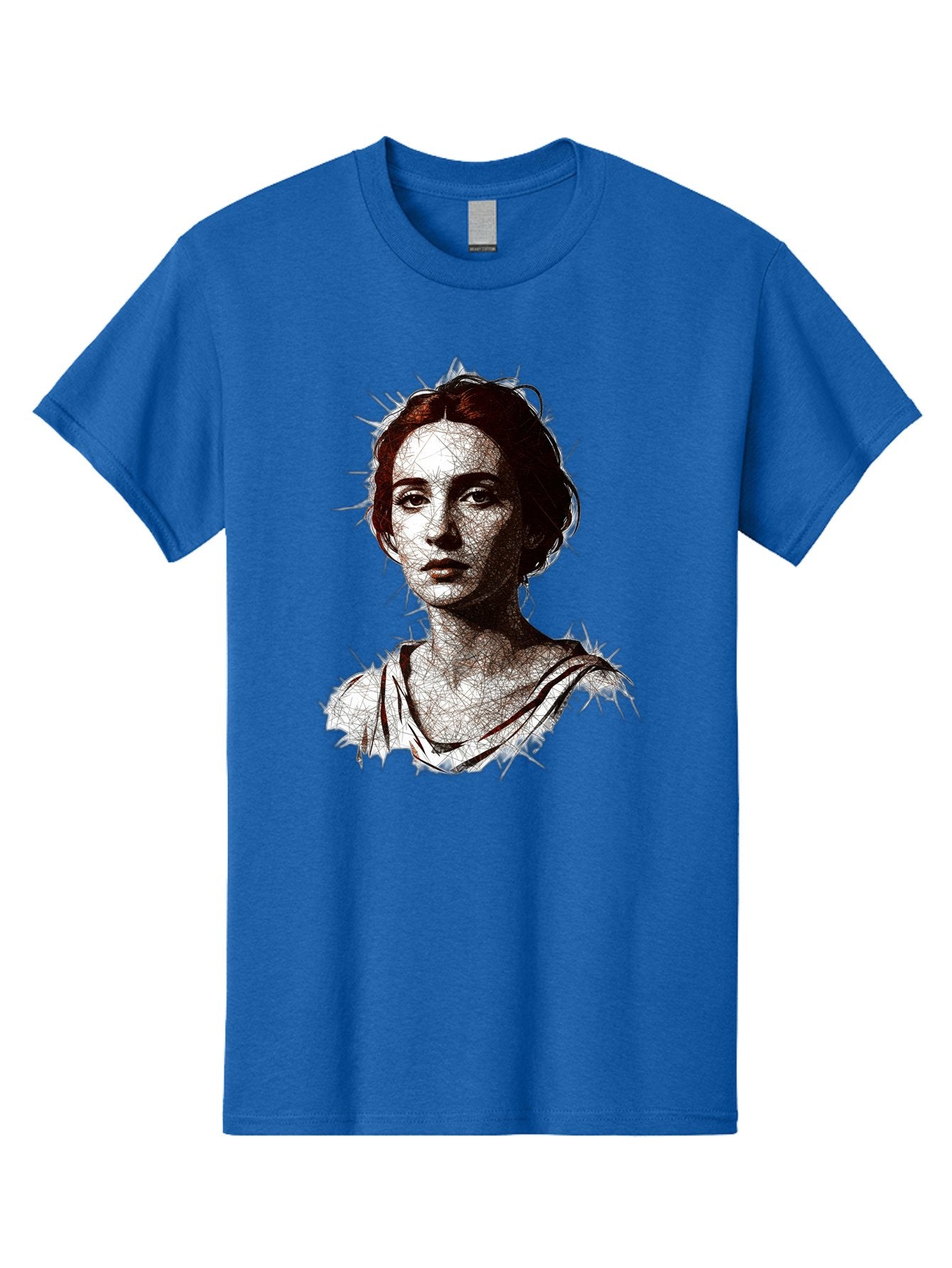 Portrait-Of-Sappho Men'S Graphic Tee, 100% Cotton, Comfortable Casual Summer Wear, Machine Washable, Portrait Of A Poet, Ancient Greek Literature, Female Author, Classical Art, Artistic Expression, Literary Figure, Historical Personality, Bad451 4