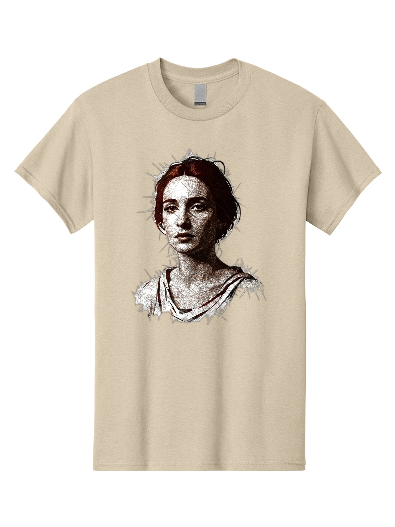 Portrait-Of-Sappho Men'S Graphic Tee, 100% Cotton, Comfortable Casual Summer Wear, Machine Washable, Portrait Of A Poet, Ancient Greek Literature, Female Author, Classical Art, Artistic Expression, Literary Figure, Historical Personality, Bad451