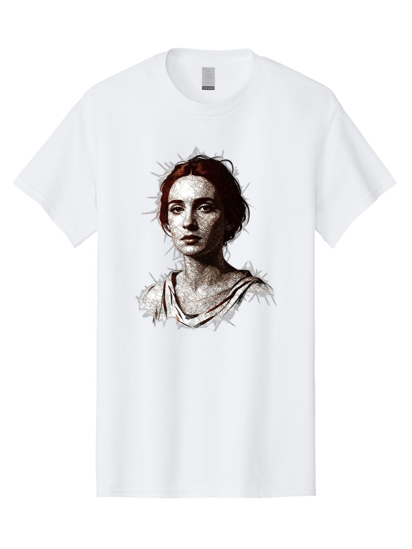 Portrait-Of-Sappho Men'S Graphic Tee, 100% Cotton, Comfortable Casual Summer Wear, Machine Washable, Portrait Of A Poet, Ancient Greek Literature, Female Author, Classical Art, Artistic Expression, Literary Figure, Historical Personality, Bad451 5