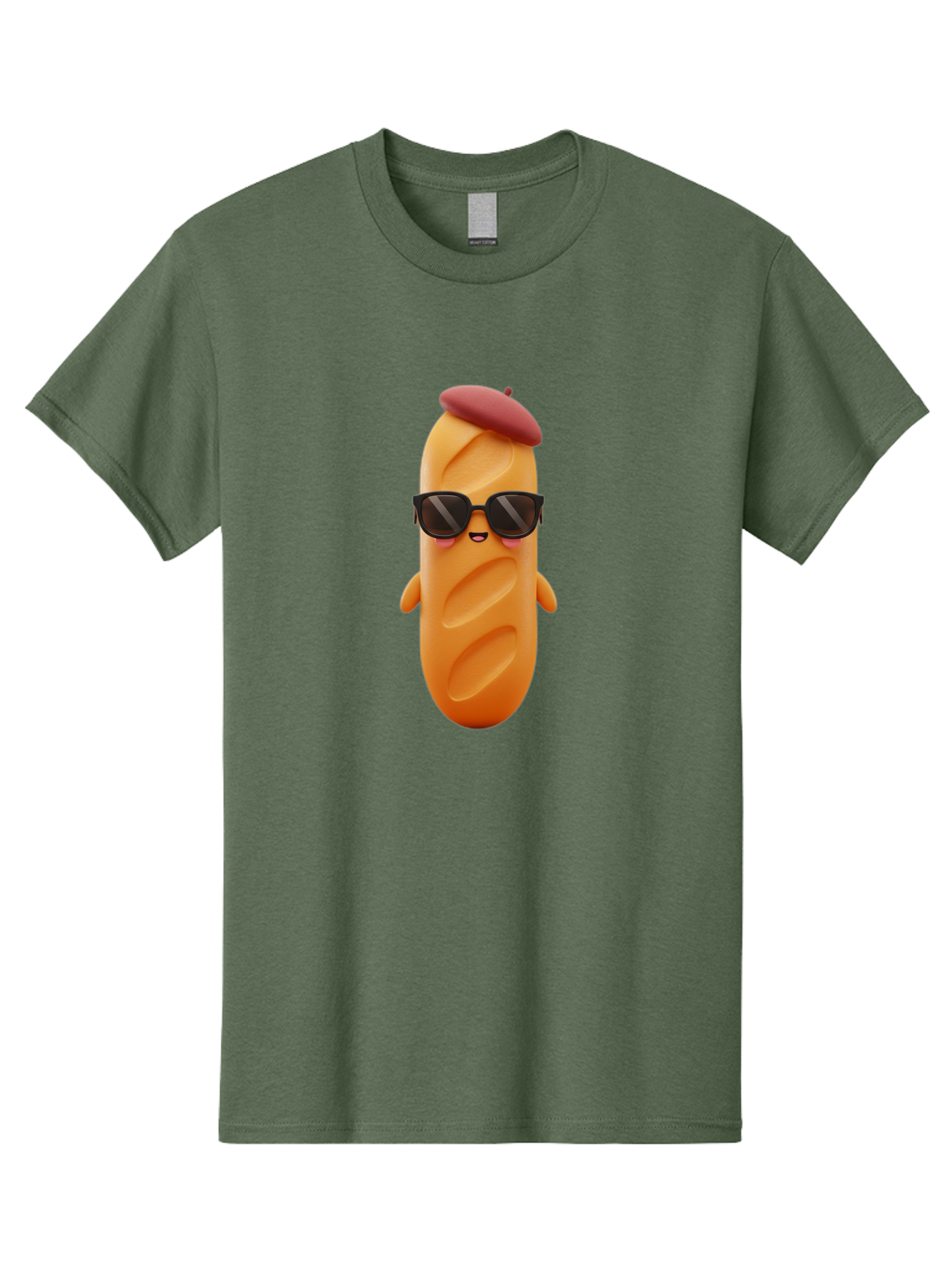 Potato-Character Men'S Graphic Tee, 100% Cotton, Comfortable Casual Summer Wear, Machine Washable, Sausage Character, Cartoon Sausage, 3D Sausage Illustration, Sausage Wearing Sunglasses, Beret On Sausage, Funny Food Character, Bad452