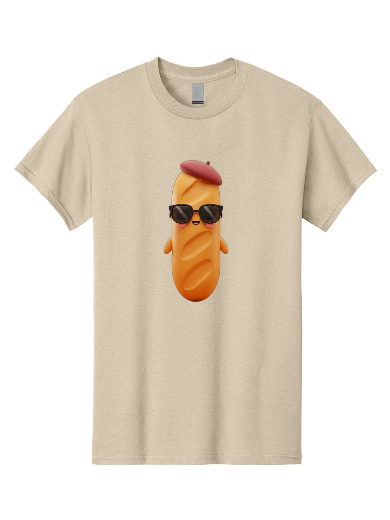 Potato-Character Men'S Graphic Tee, 100% Cotton, Comfortable Casual Summer Wear, Machine Washable, Sausage Character, Cartoon Sausage, 3D Sausage Illustration, Sausage Wearing Sunglasses, Beret On Sausage, Funny Food Character, Bad452 5