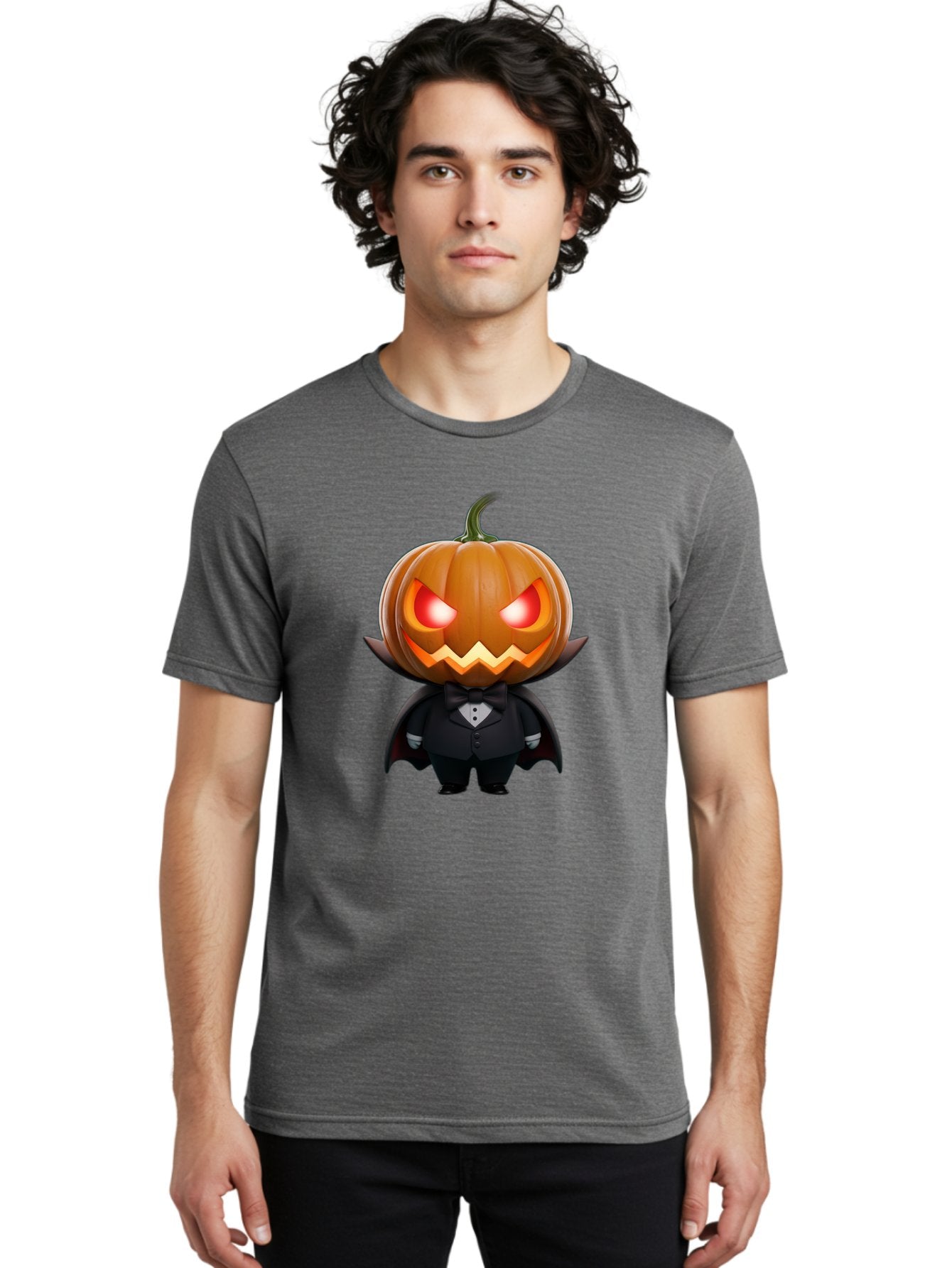 Pumpkinhead-Vampire Men'S Graphic Tee, 100% Cotton, Comfortable Casual Summer Wear, Machine Washable, Jack-O-Lantern, Vampire, Halloween, Pumpkin, Cartoon Character, Tuxedo, Horror Theme, Spooky, Funny, Costume Bad457 30