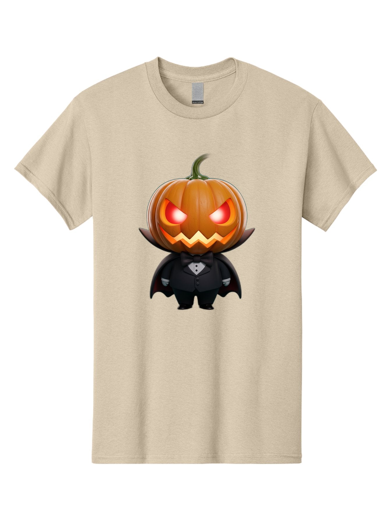 Pumpkinhead-Vampire Men'S Graphic Tee, 100% Cotton, Comfortable Casual Summer Wear, Machine Washable, Jack-O-Lantern, Vampire, Halloween, Pumpkin, Cartoon Character, Tuxedo, Horror Theme, Spooky, Funny, Costume Bad457