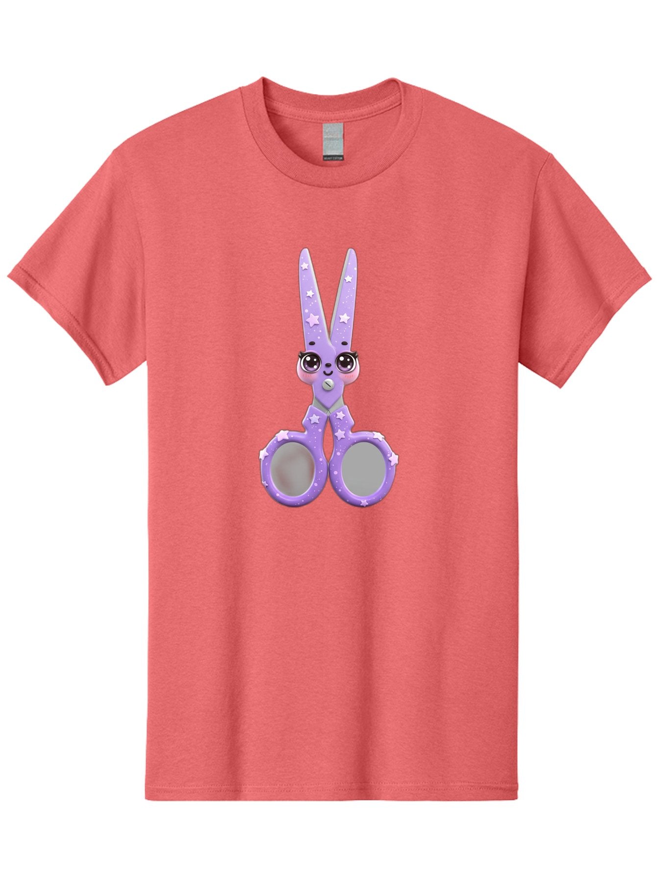 Purple-Bunny-Scissors Men'S Graphic Tee, 100% Cotton, Comfortable Casual Summer Wear, Machine Washable, Cute Cartoon Bunny, Purple Scissors, Star Pattern, Children'S Craft Tool, Art Supplies, Nursery Decor, Fun Design, Bad462 11
